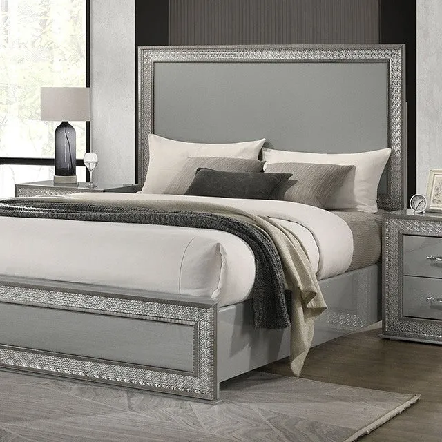 Cassiopeia Metallic Gray 4-Piece Queen Bedroom Set - Image 3