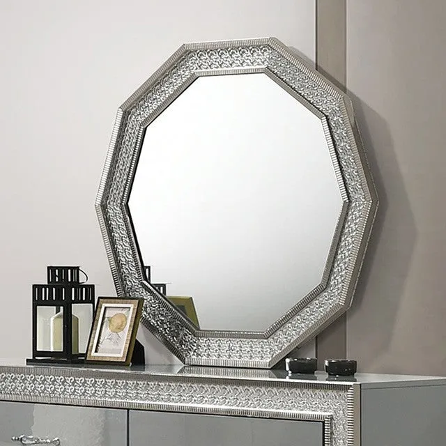 Cassiopeia Metallic Gray 4-Piece Queen Bedroom Set - Image 5