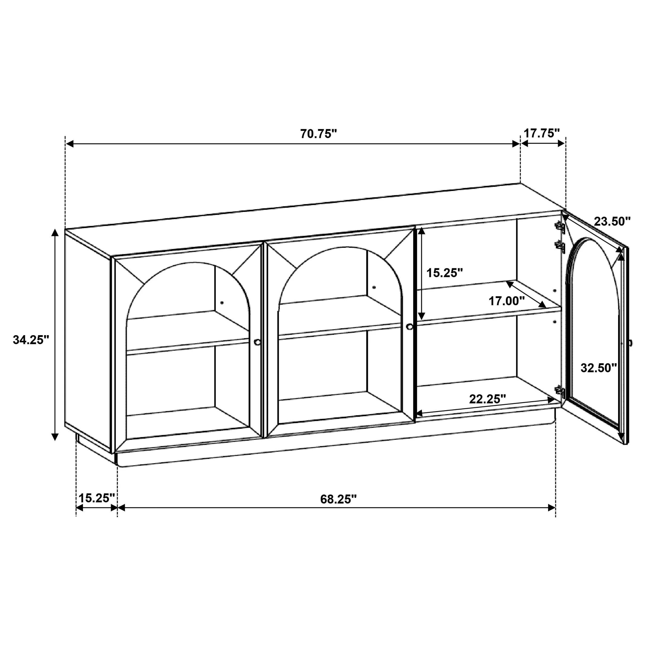 Castlewood Brown Oak Dining Sideboard Buffet Server - Image 13