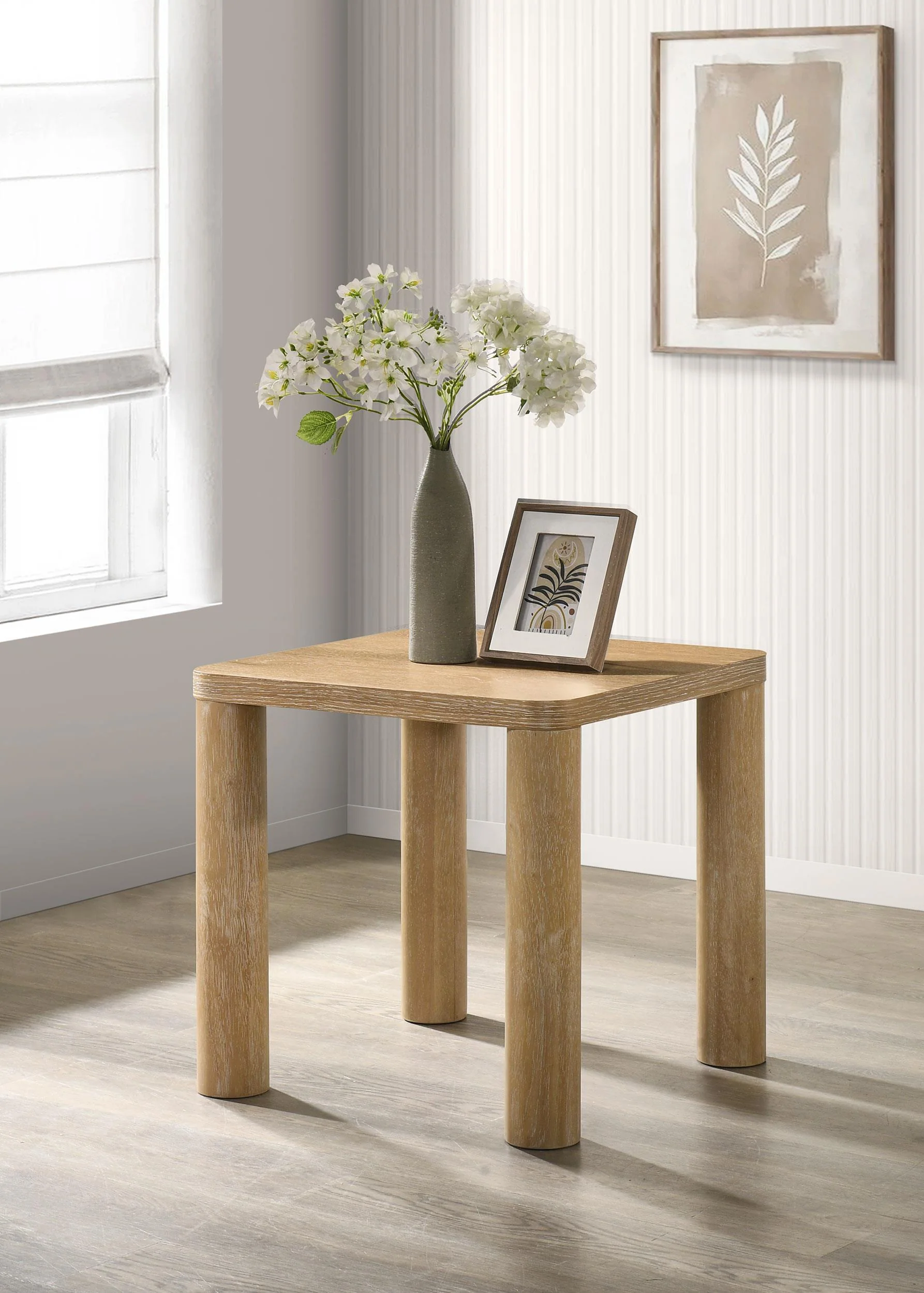 Castlewood Light Oak Engineered Wood Accent Side End Table