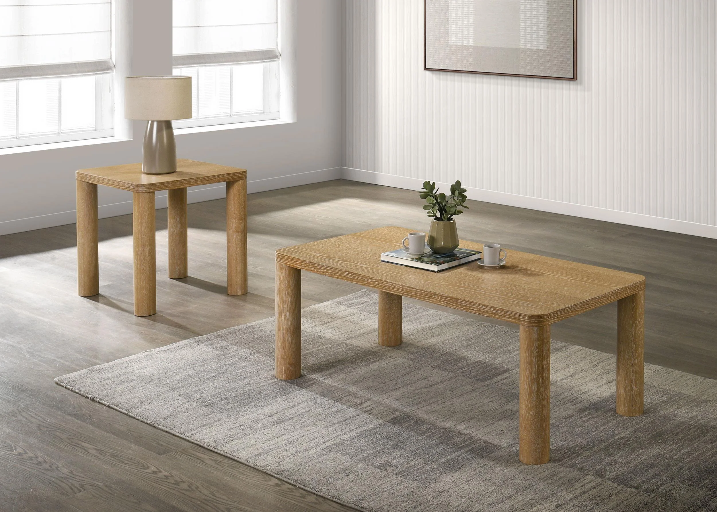 Castlewood Light Oak Engineered Wood Accent Side End Table - Image 8