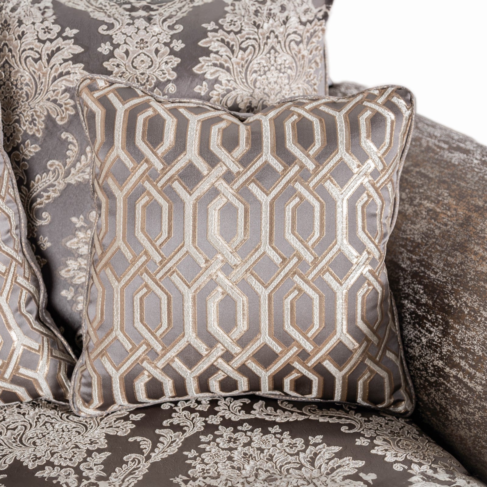 Catalonia Beige/Dark Cherry Upholstery Living Room Set - Image 7