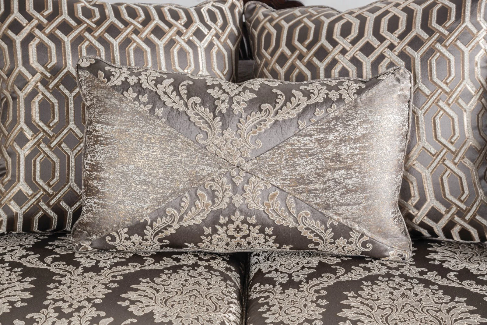 Catalonia Beige/Dark Cherry Upholstery Living Room Set - Image 8