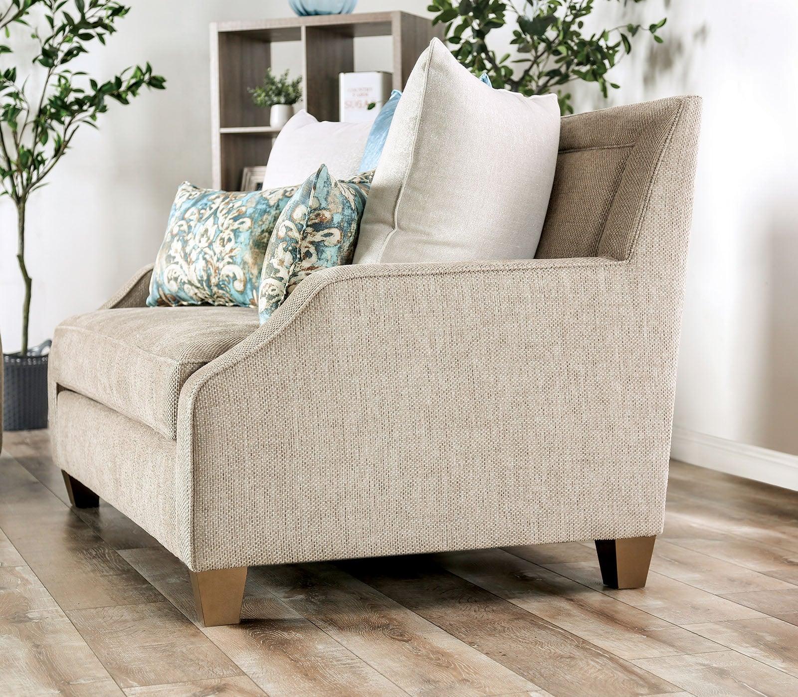 Catarina Beige/Teal Loveseat - Image 2