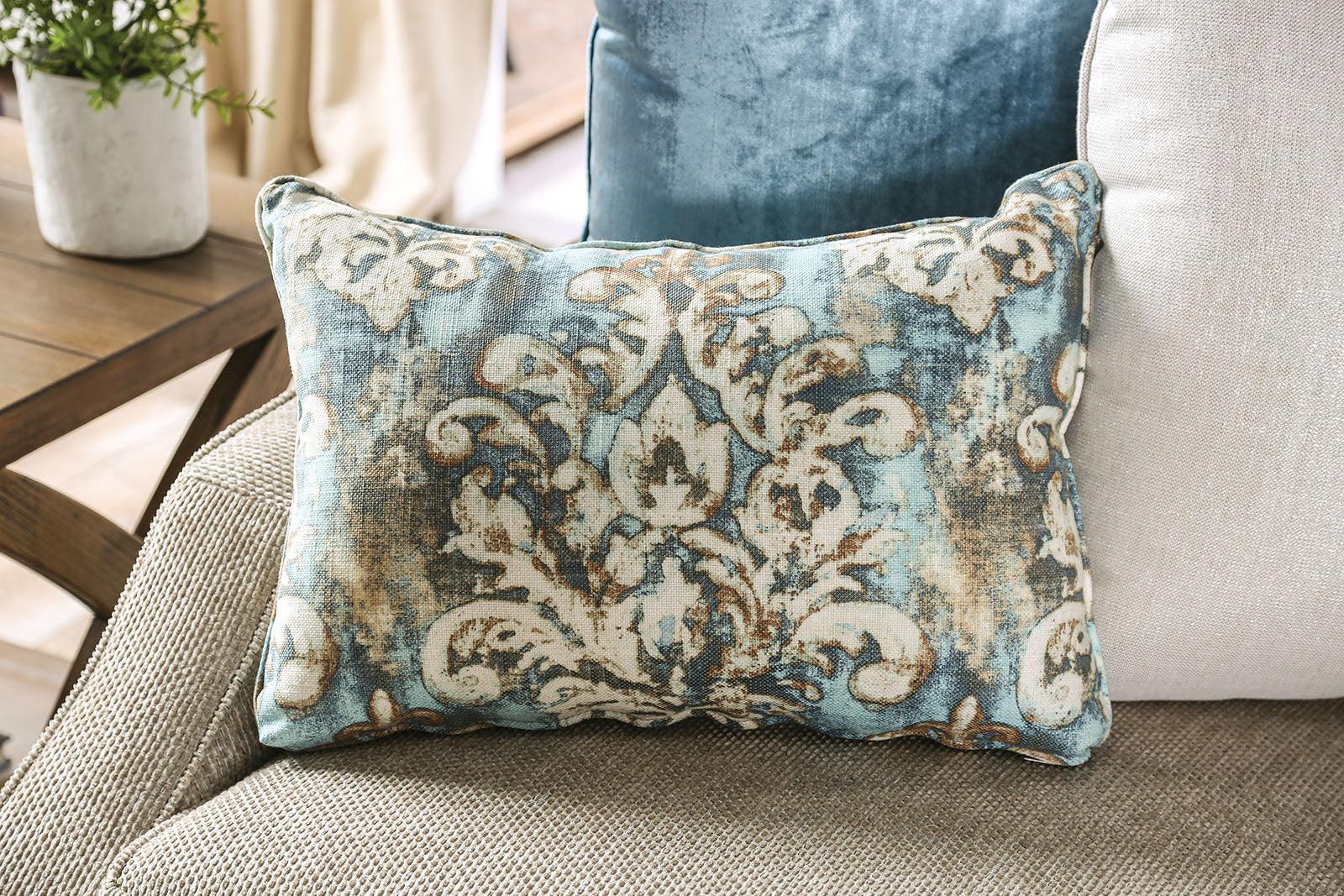 Catarina Beige/Teal Loveseat - Image 7
