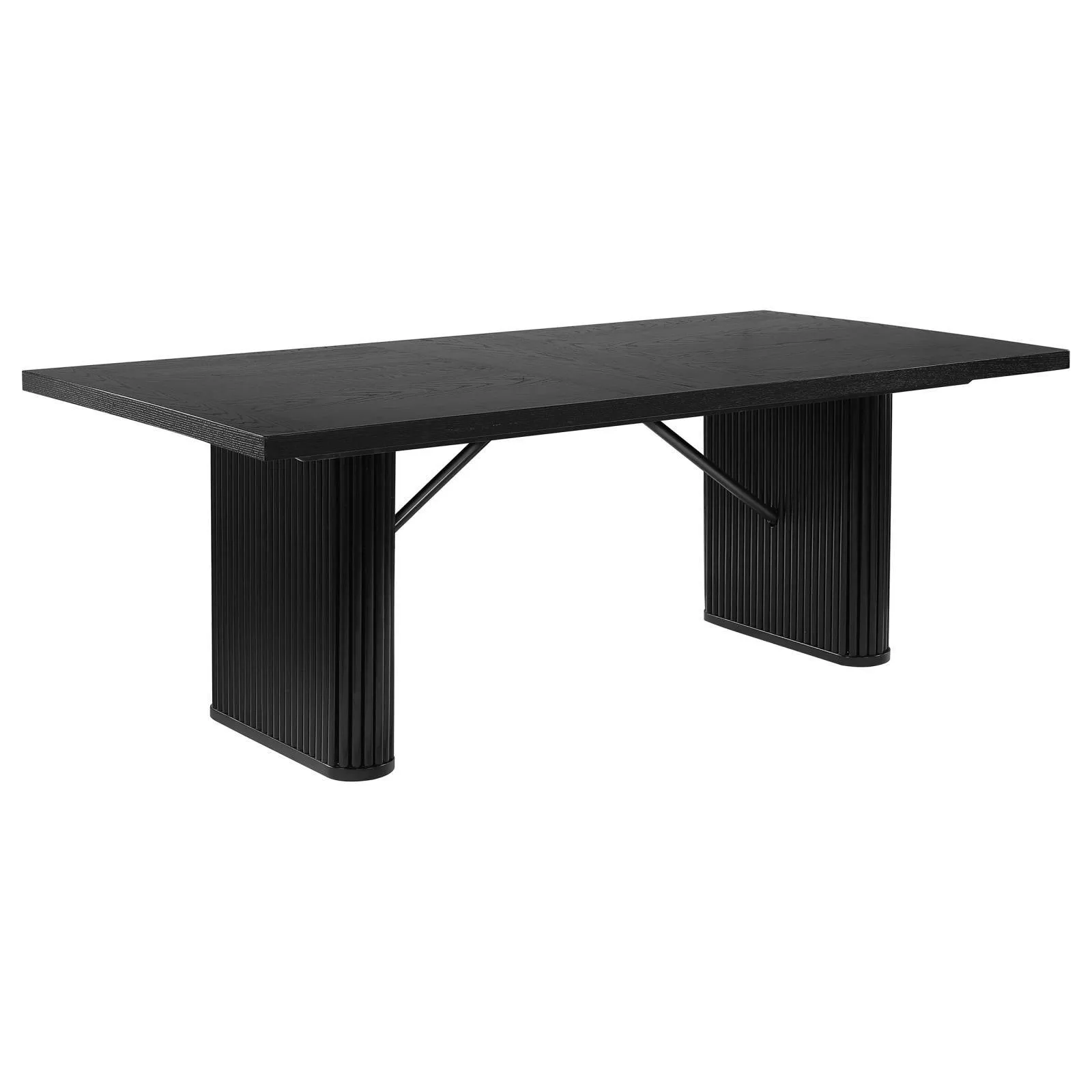 Catherine Black Rectangular Double Pedestal Dining Table - Image 3