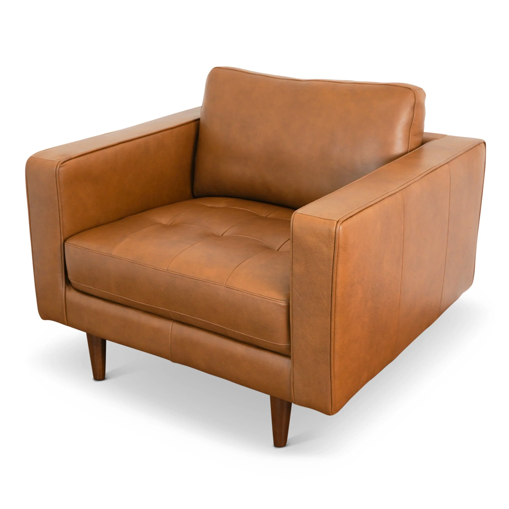 Catherine Leather Lounge Chair (Tan Leather) - Image 5