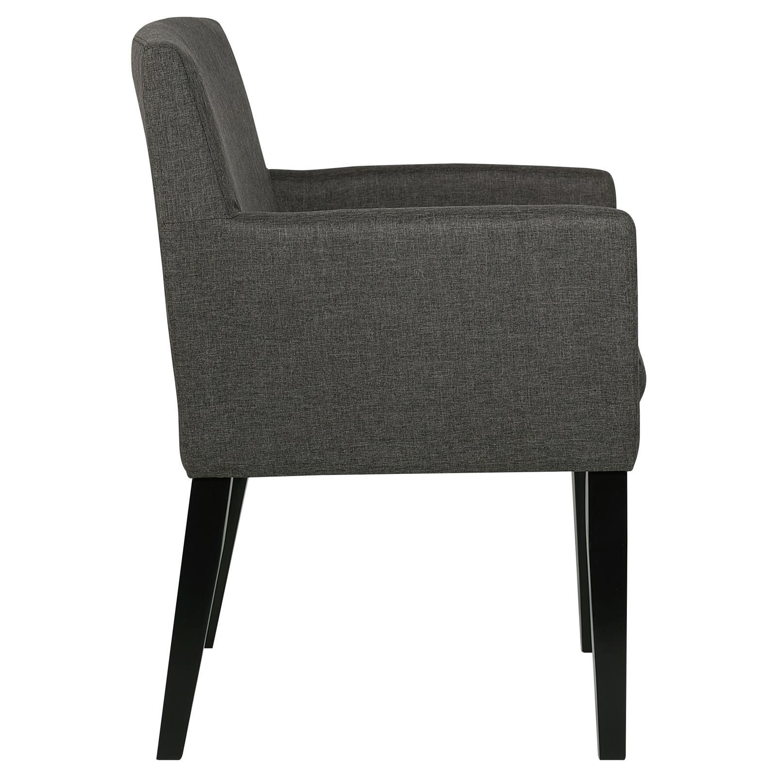 Catherine Upholstered Dining Arm Chair Charcoal Grey and Black (Set of 2) - Image 9