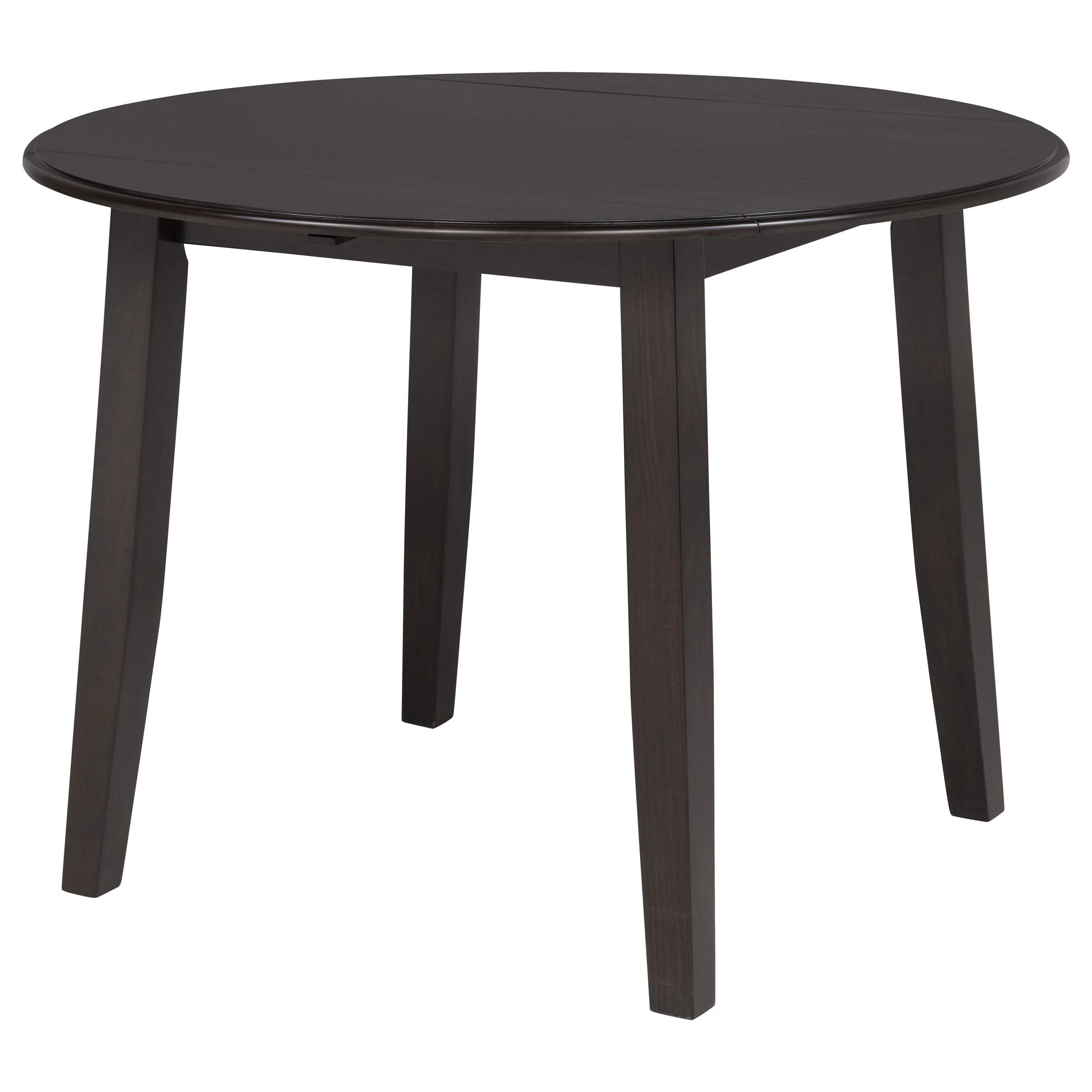 Catley Dark Coffee 5-piece Round Drop Leaf Dining Table Set - Image 5