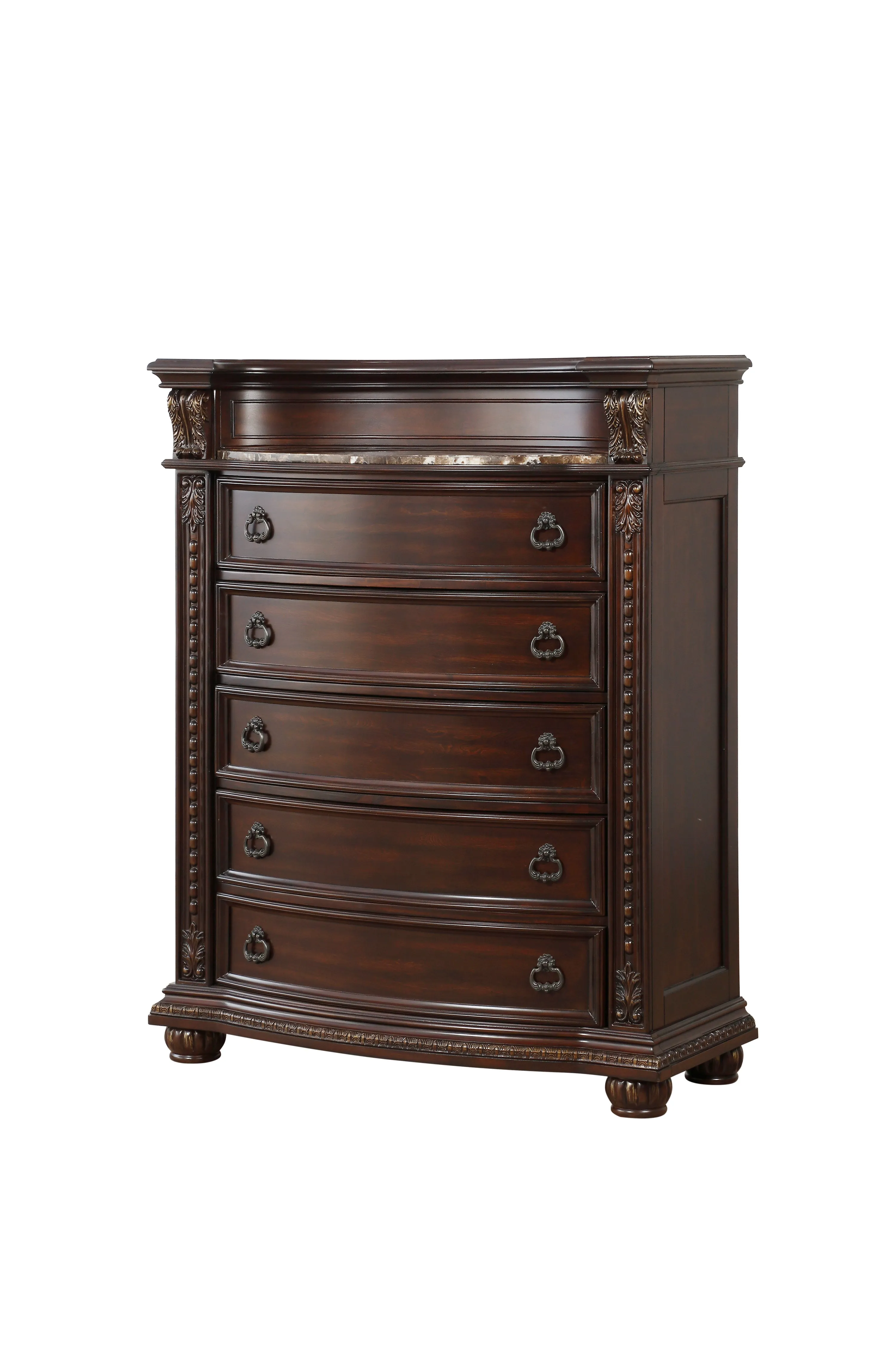 Cavalier Dark Cherry Upholstered Sleigh Bedroom Set - Image 6
