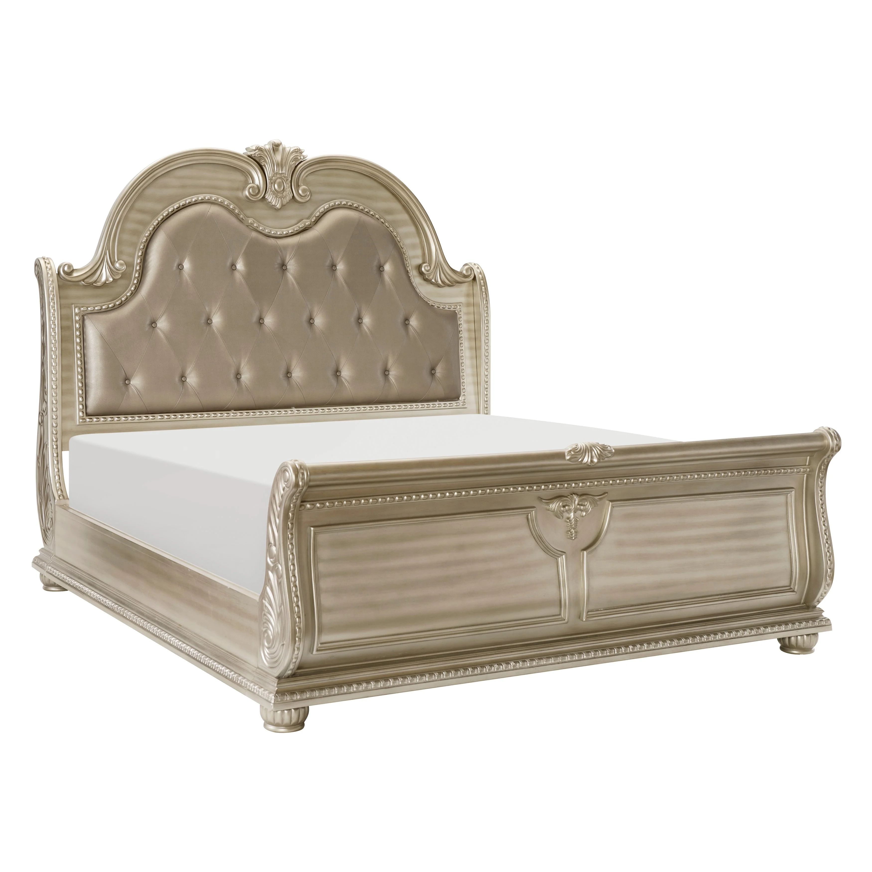 Cavalier Silver California King Upholstered Sleigh Bed - Image 2