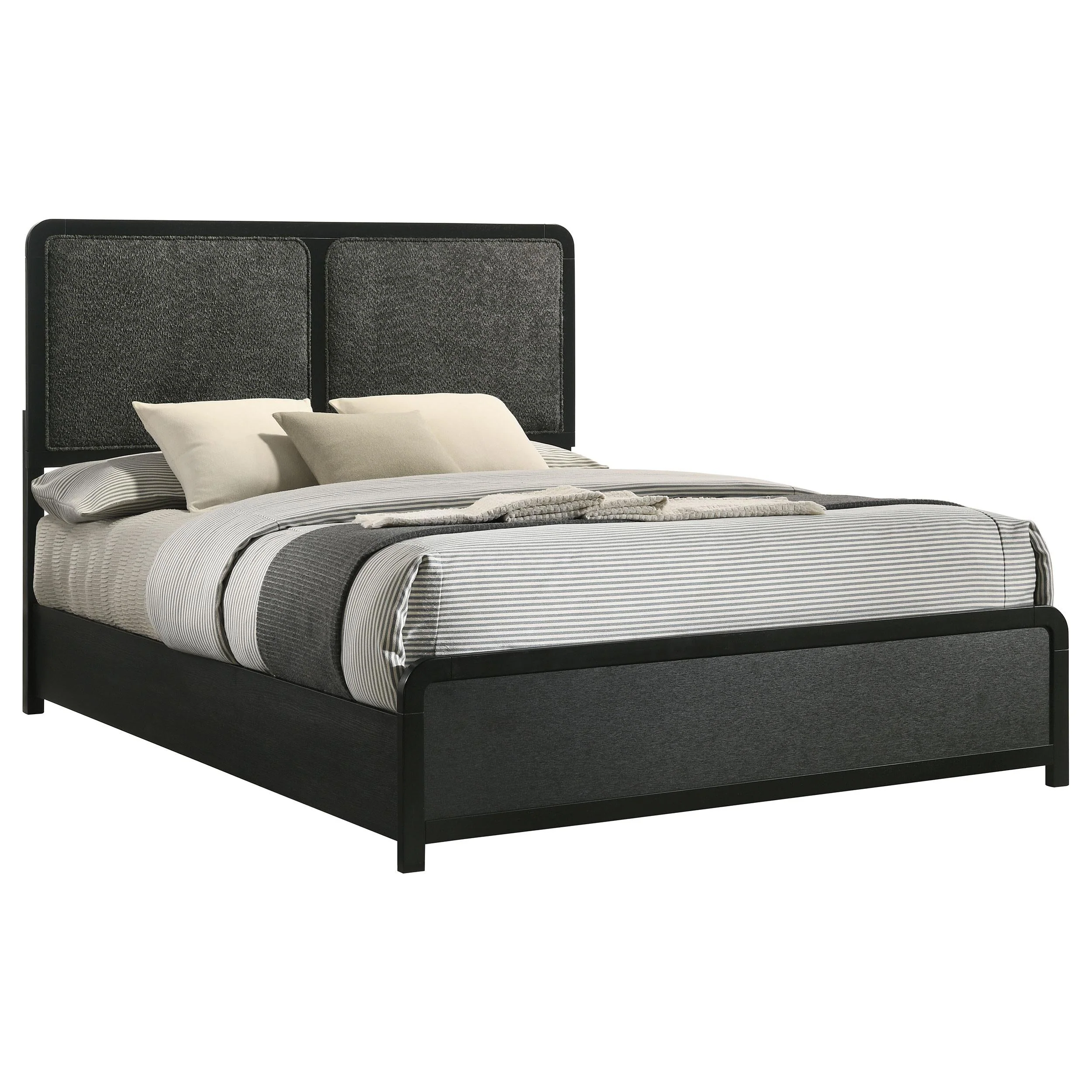 Cavelle Black 47-inch Upholstered Eastern King Bed - Image 2