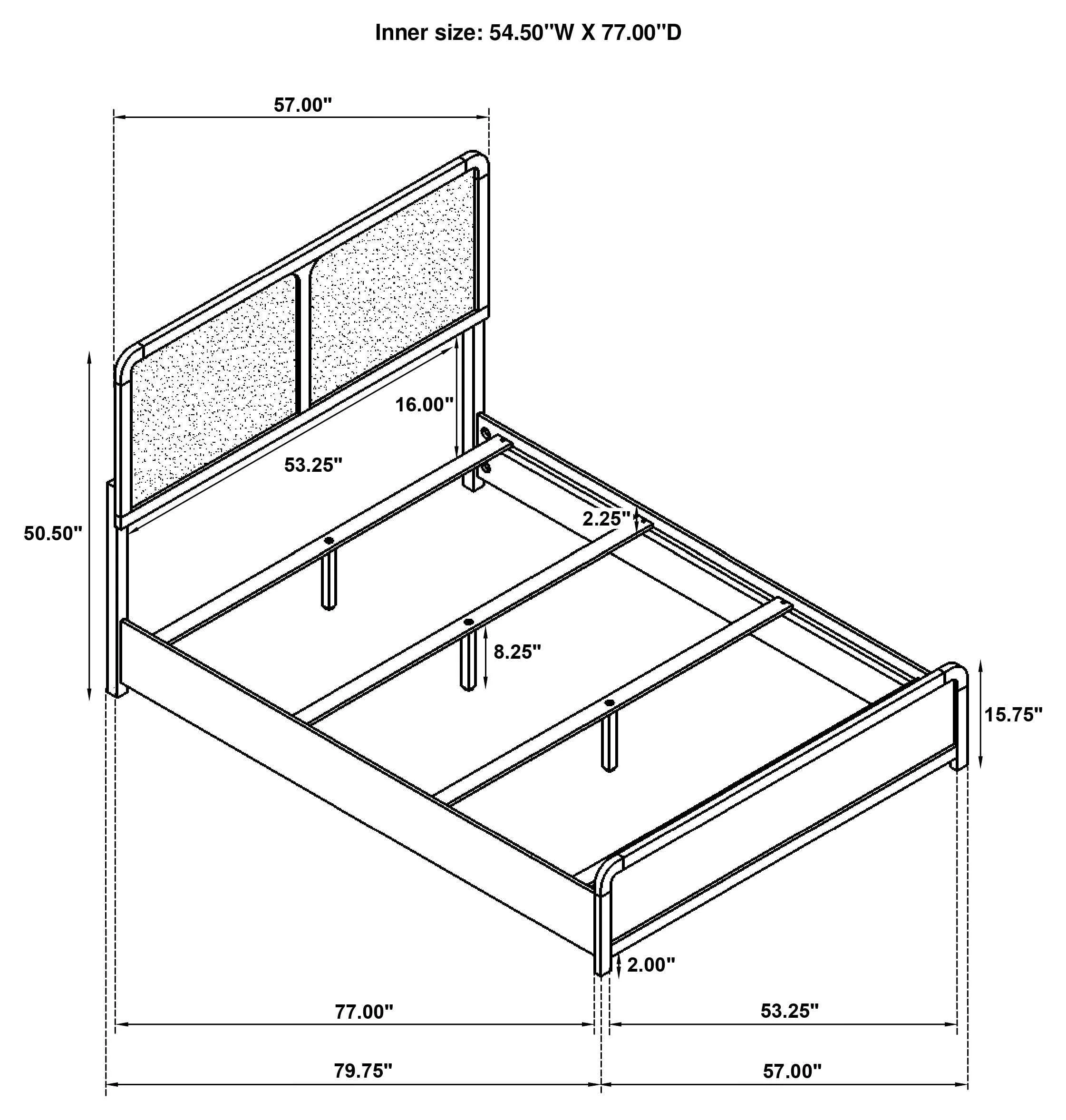 Cavelle Black 51-inch Upholstered Full Panel Bed - Image 11