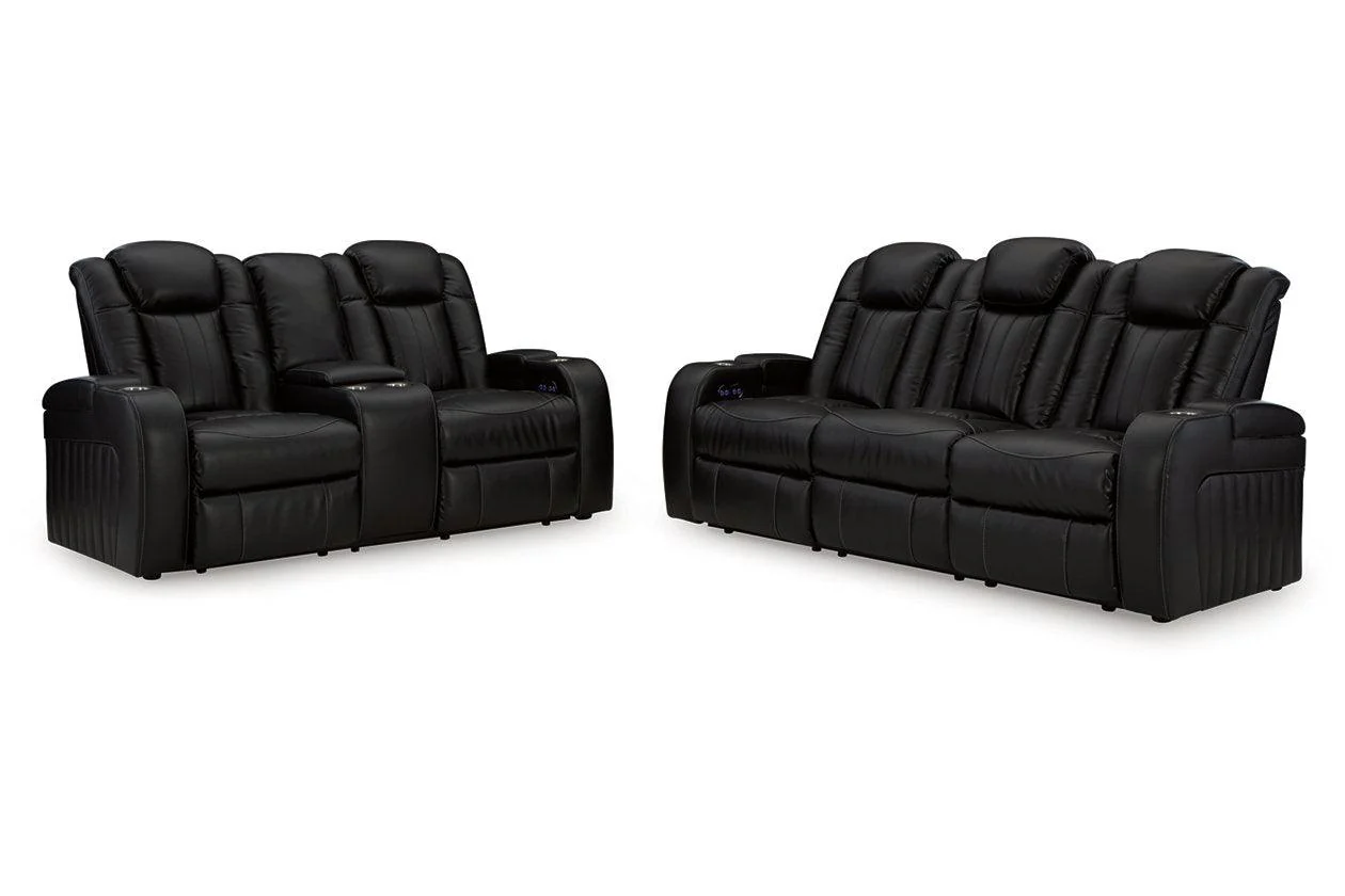 Caveman Den Midnight Dual Power Reclining Sofa and Loveseat - Image 2