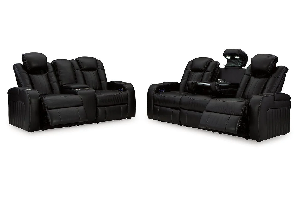 Caveman Den Midnight Dual Power Reclining Sofa and Loveseat - Image 3
