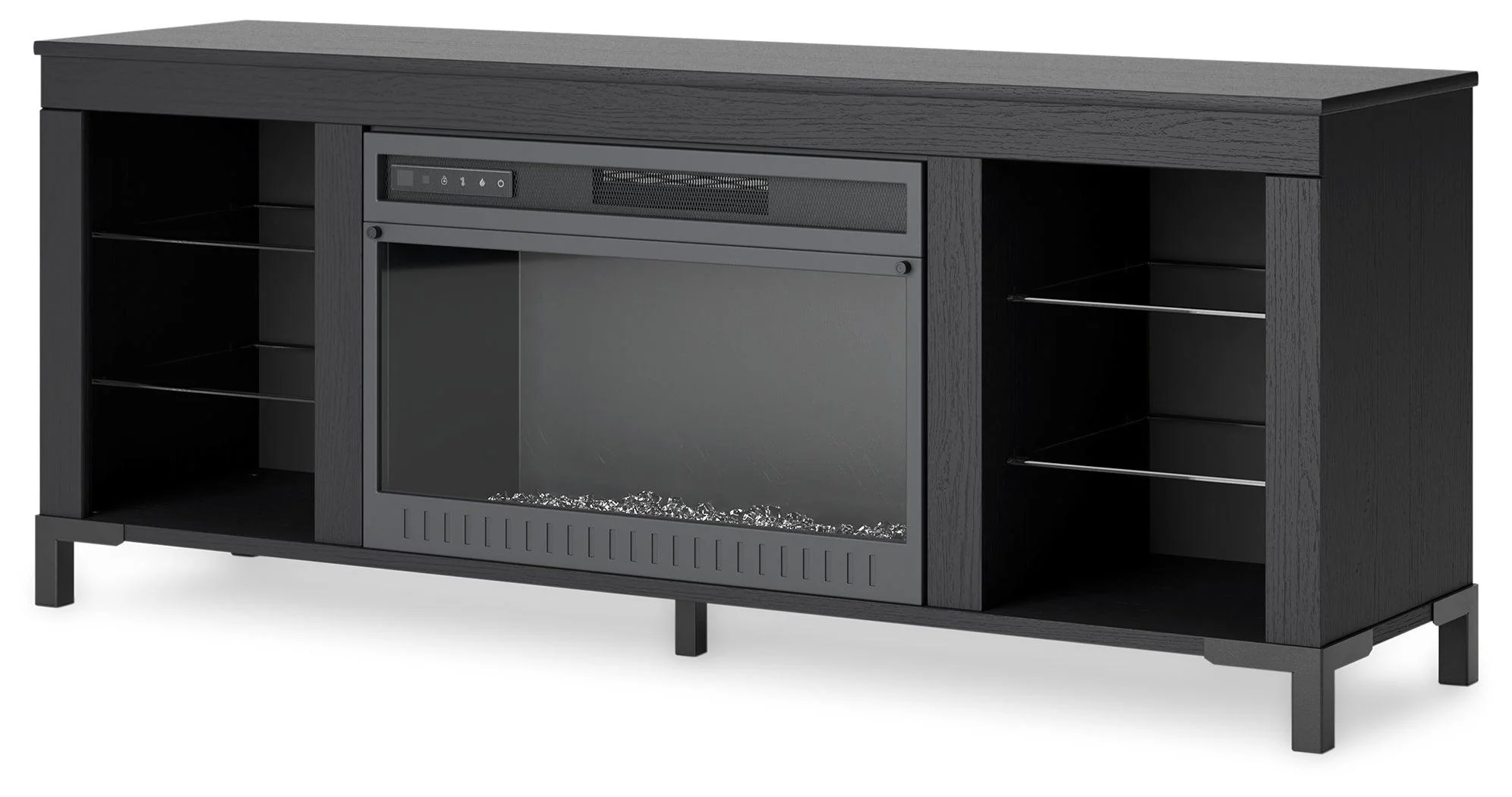 Cayberry Black 60" TV Stand with Electric Fireplace - Image 2