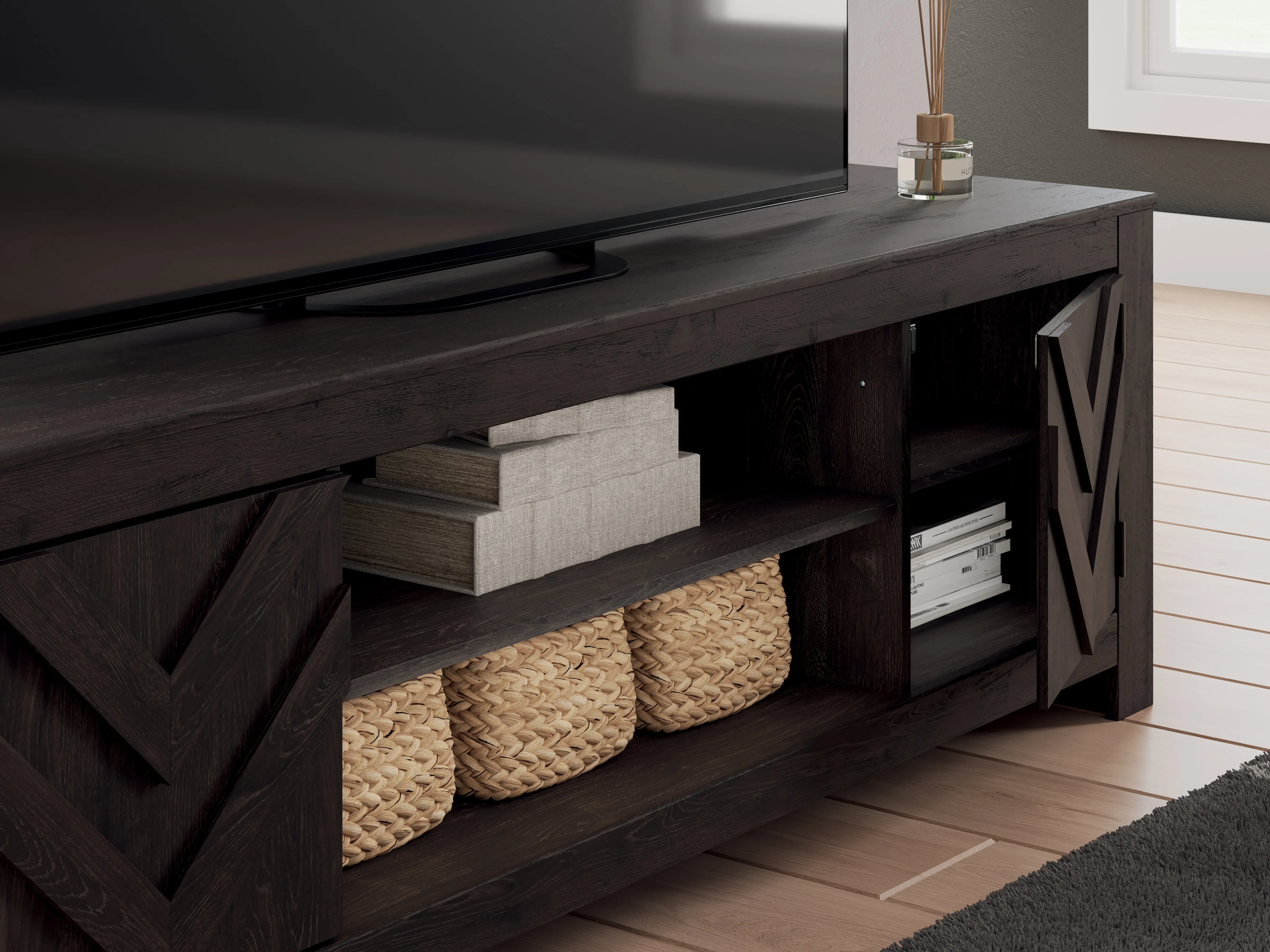 Cayboni Black 71" TV Stand - Image 4