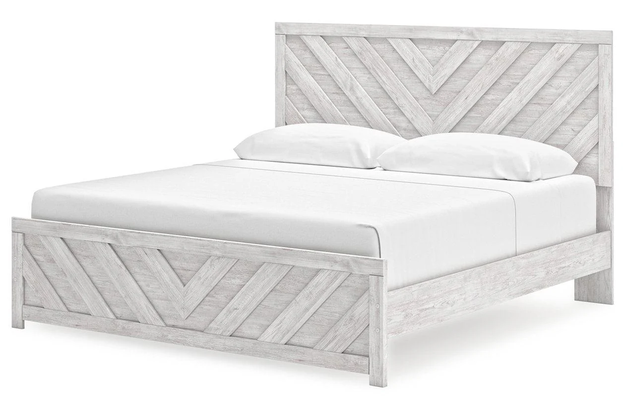 Cayboni Whitewash King Panel Bed - Image 3