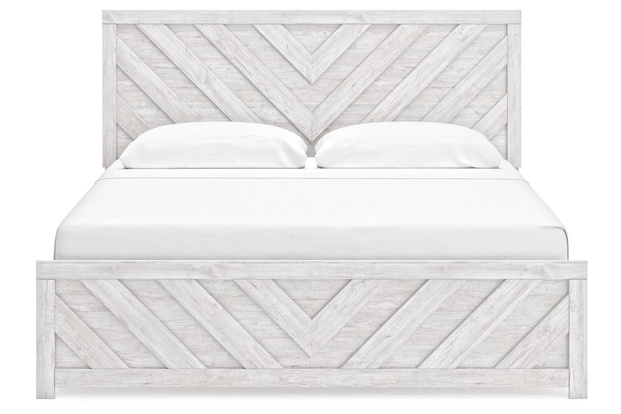 Cayboni Whitewash King Panel Bed - Image 4