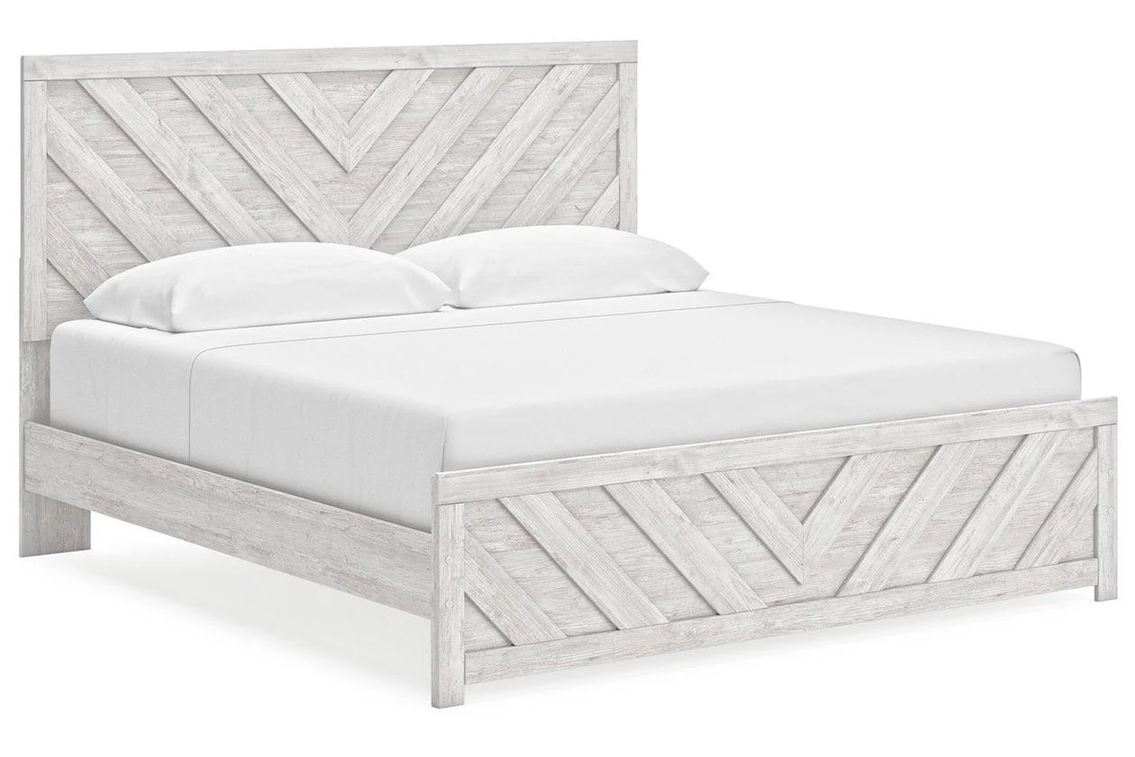 Cayboni Whitewash King Panel Bed - Image 9