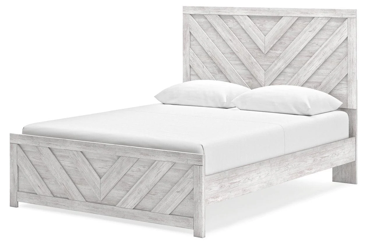 Cayboni Whitewash Queen Panel Bed - Image 4