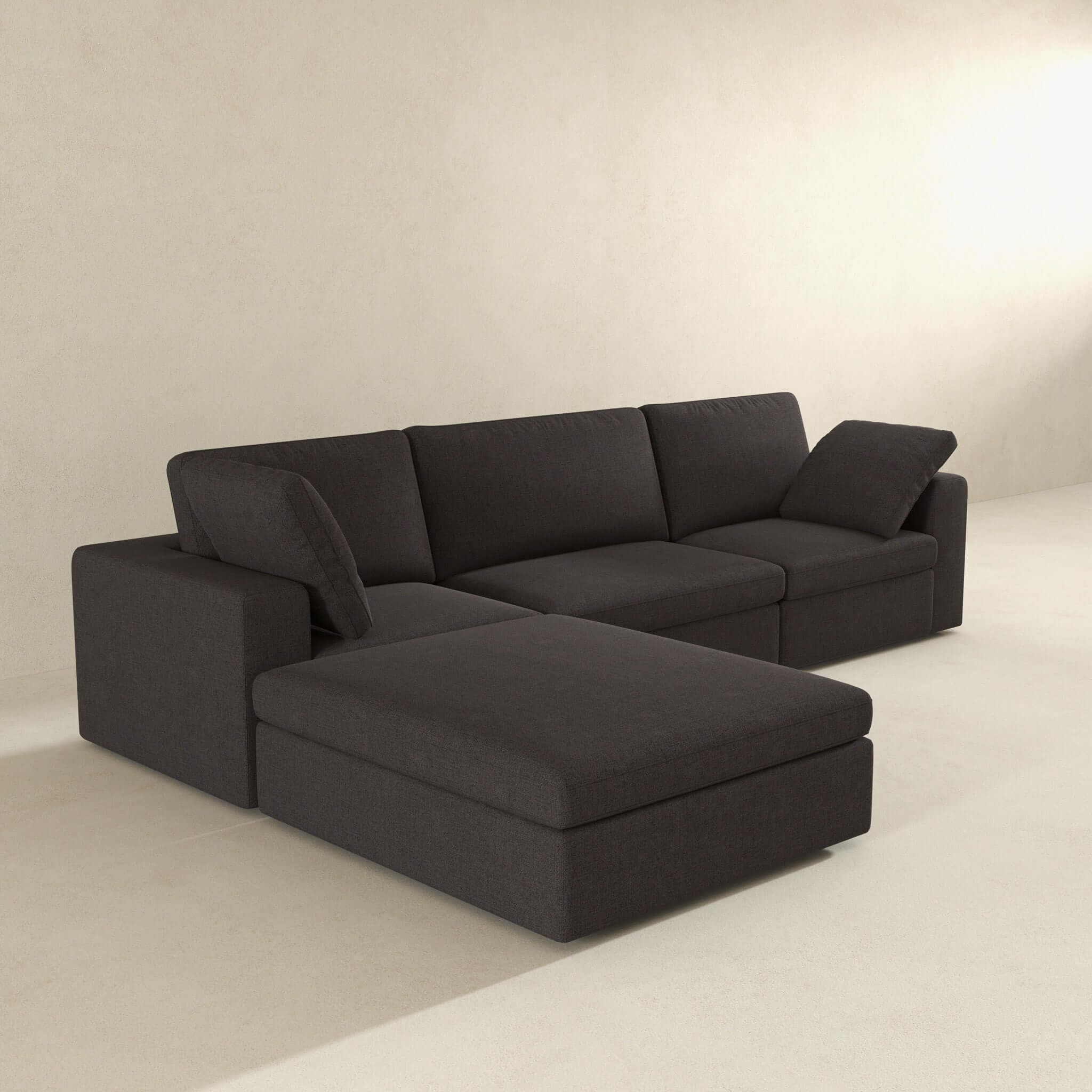 Cecilia Modular Corner Sectional Modern Fabric Sofa Dark Gray - Image 3