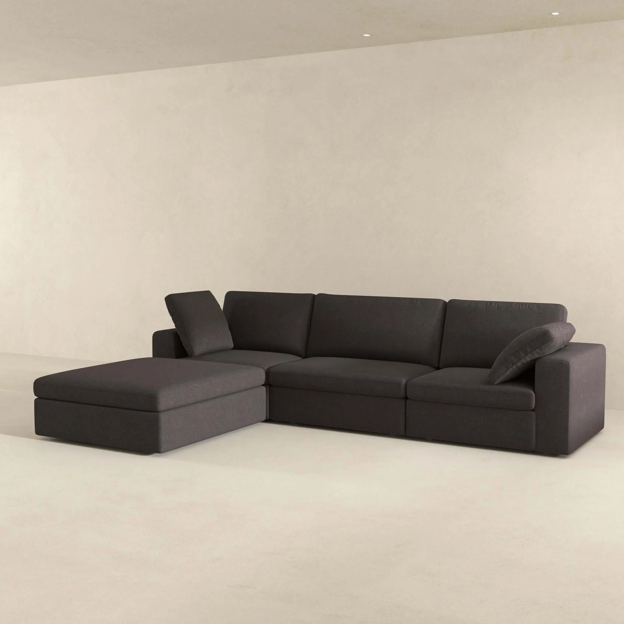 Cecilia Modular Corner Sectional Modern Fabric Sofa Dark Gray - Image 4