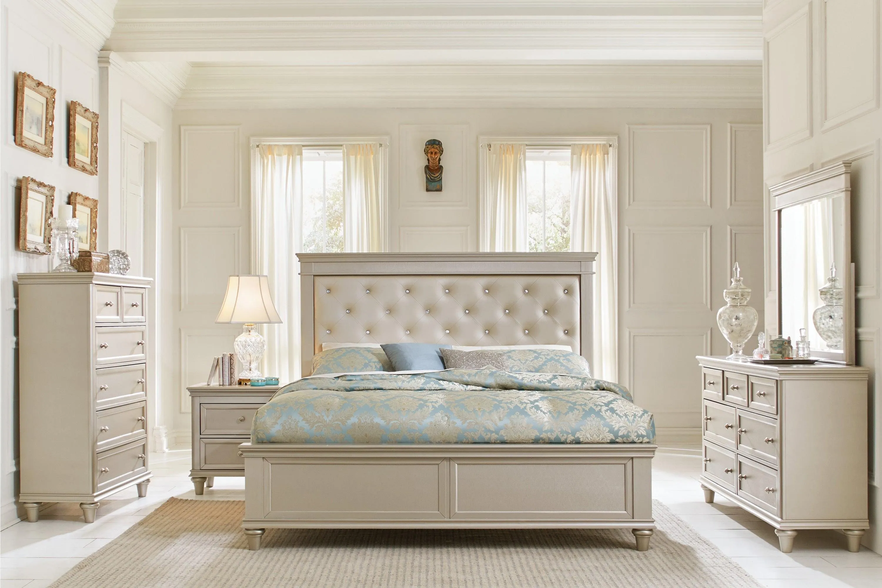 Celandine Silver Upholstered Panel Youth Bedroom Set - Image 2