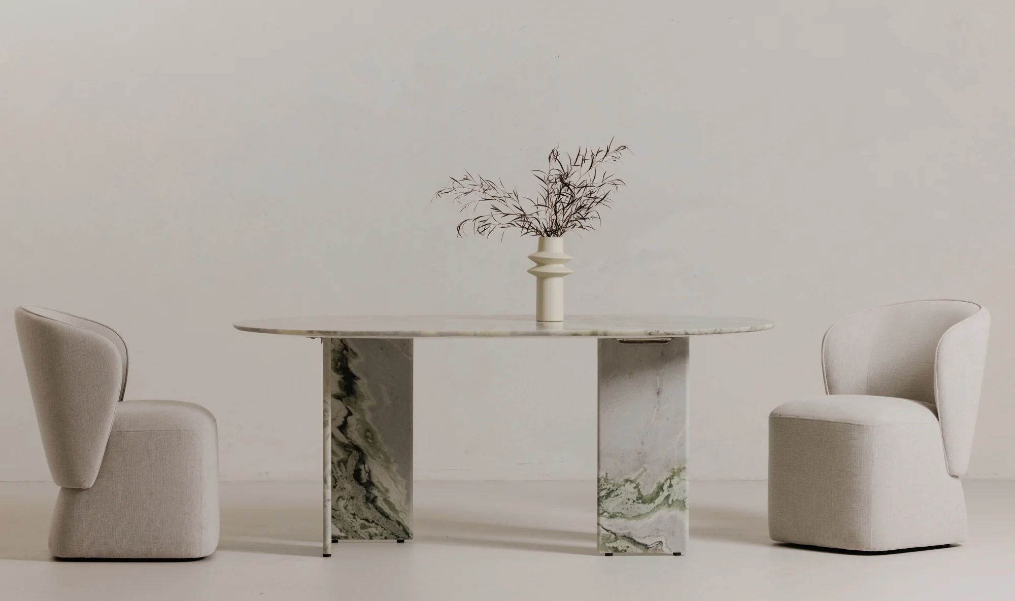 Celia Oval Dining Table Green Onyx Marble - Image 9