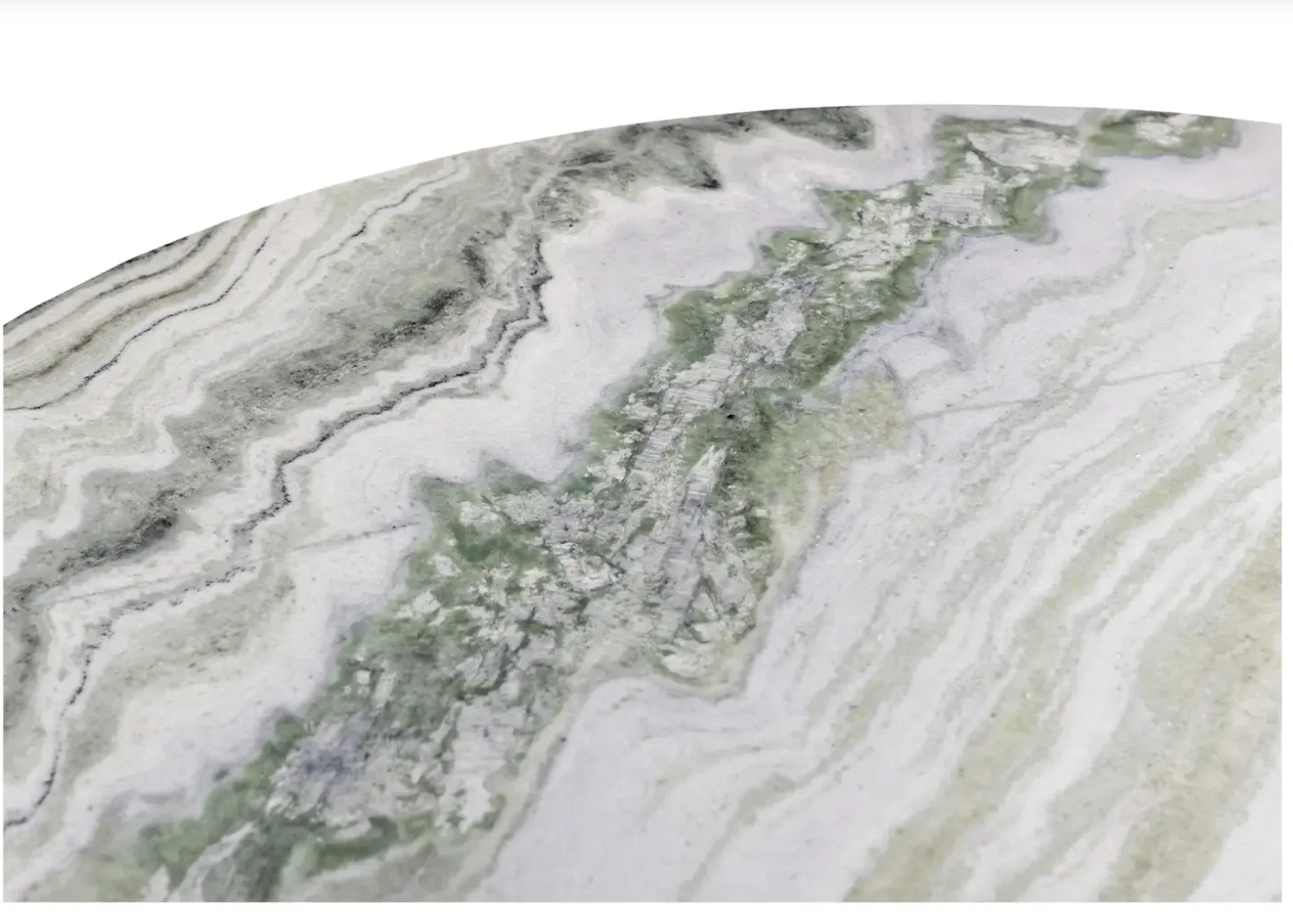 Celia Round Dining Table - Green Onyx Marble - Image 5