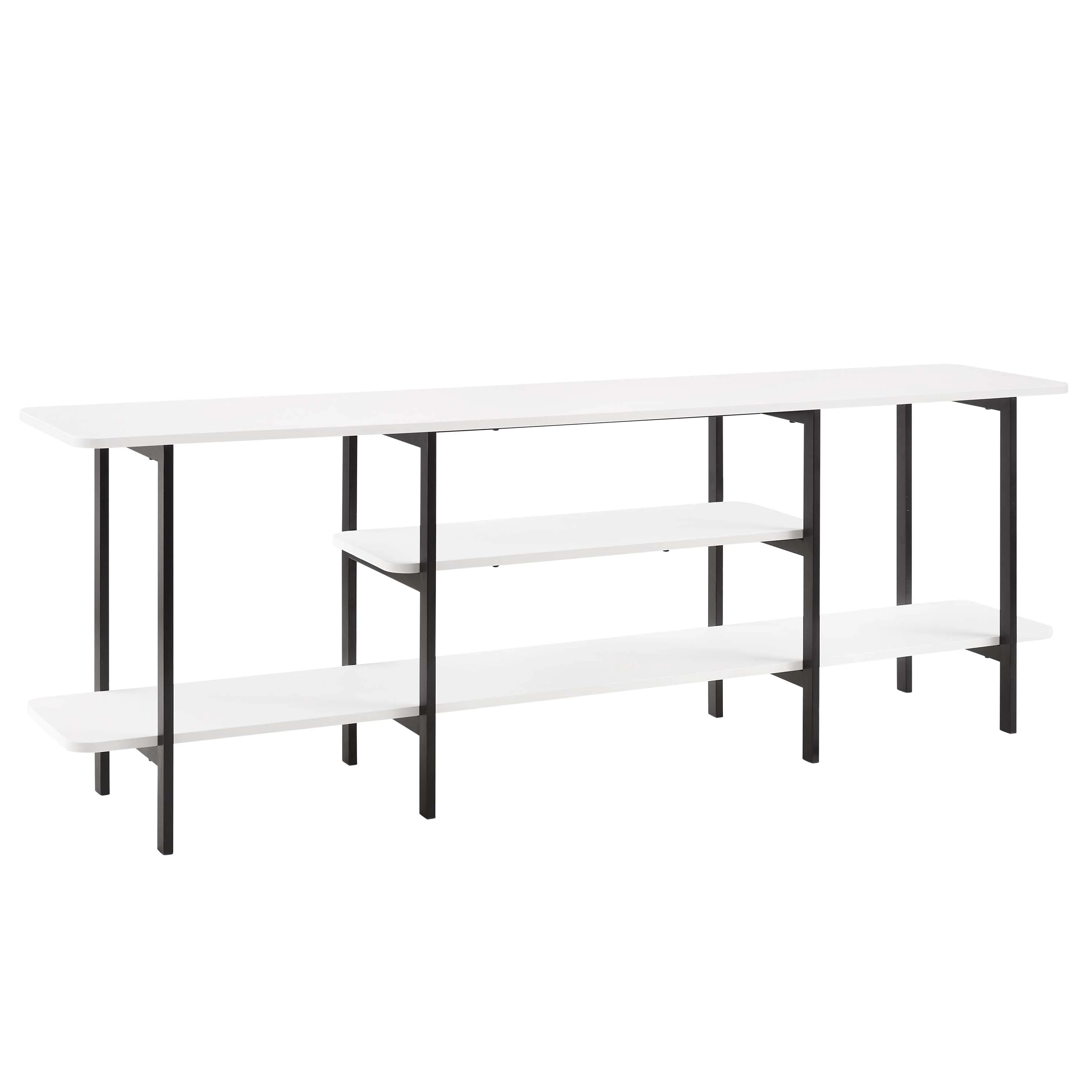 Celine Side 3 Tier Shelf Table Console in White - Image 7