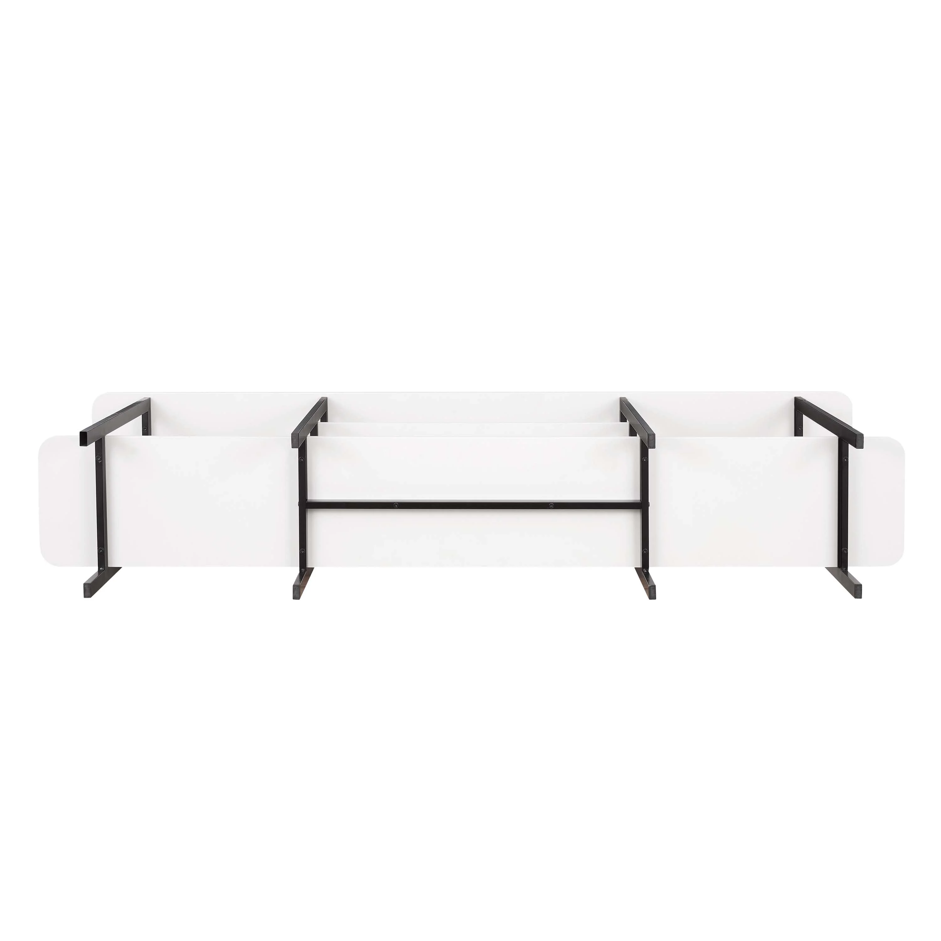 Celine Side 3 Tier Shelf Table Console in White - Image 9