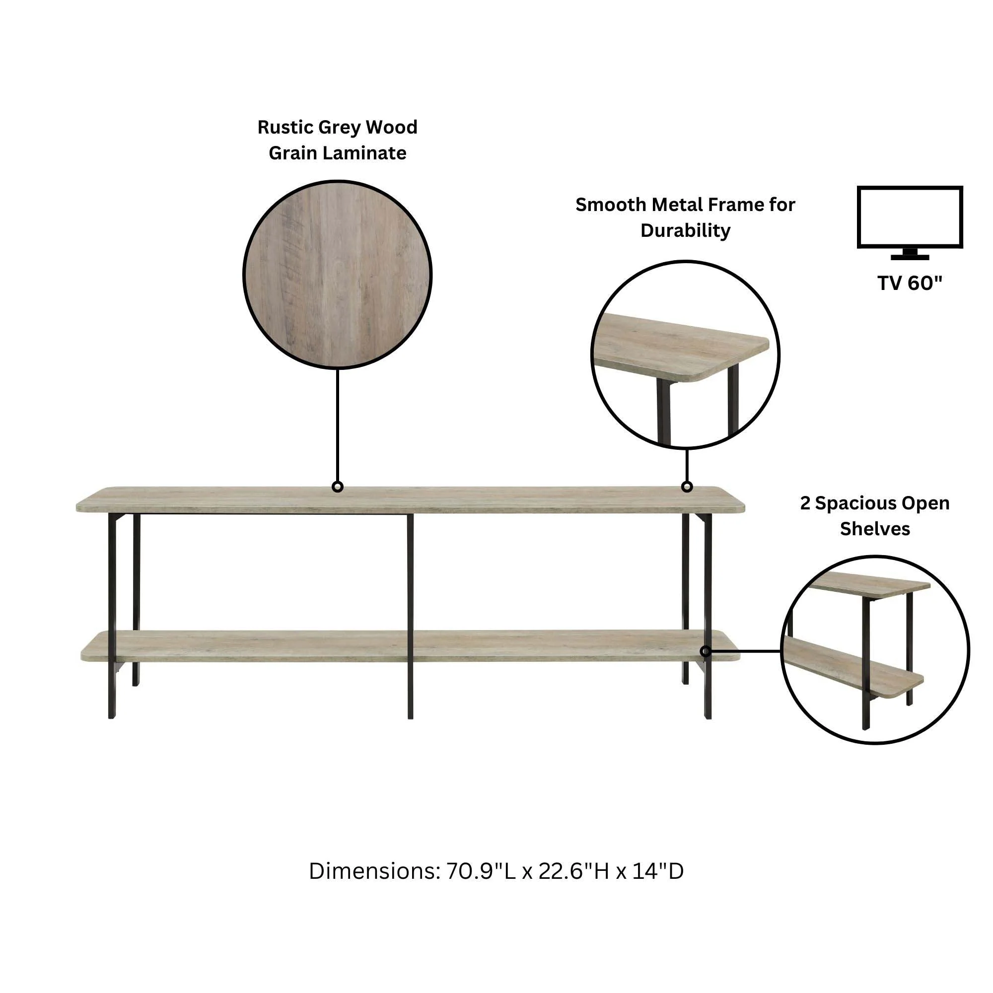 Celine Side Table Console in Grey - Image 3