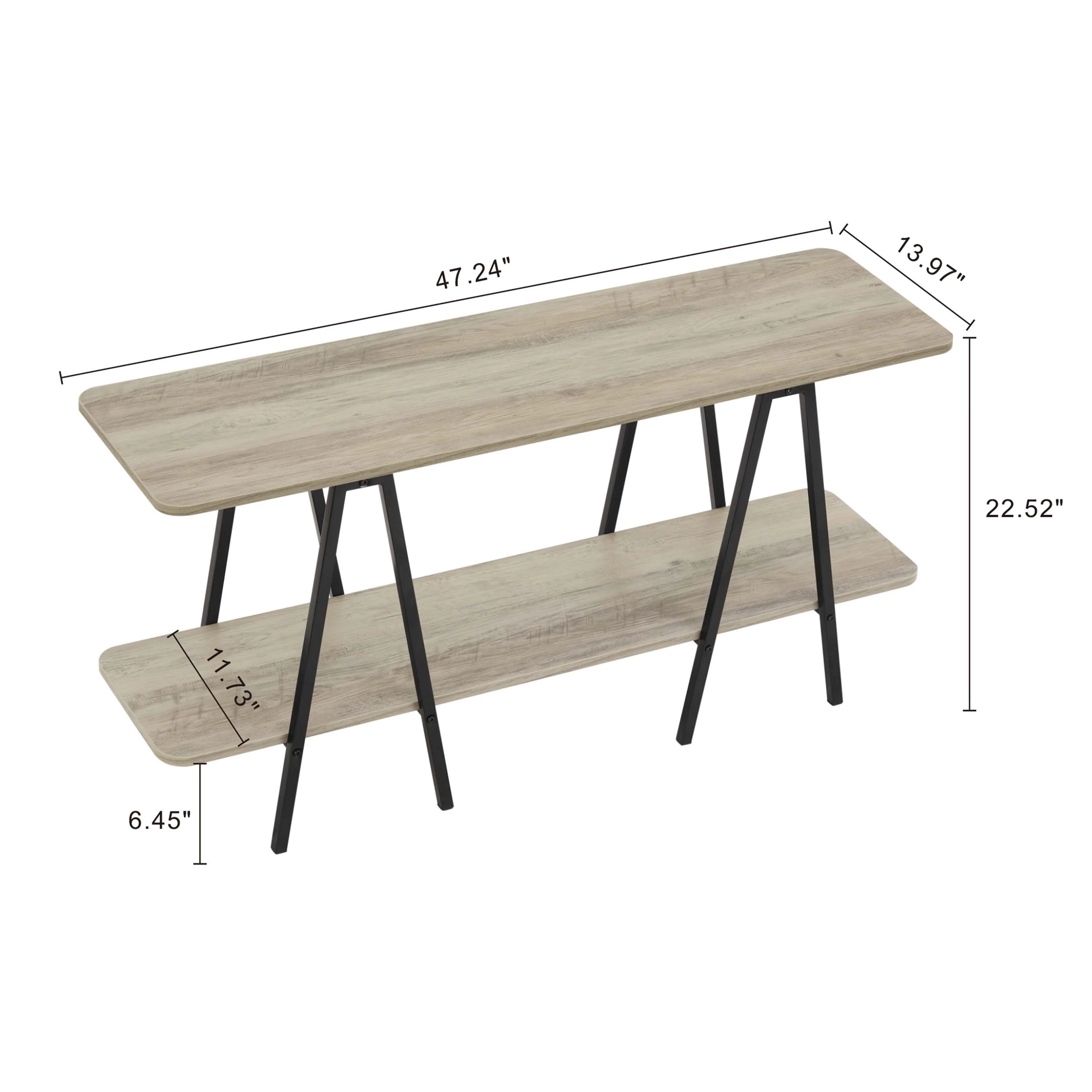 Celine Side Table Console in Rustic Grey - Image 3