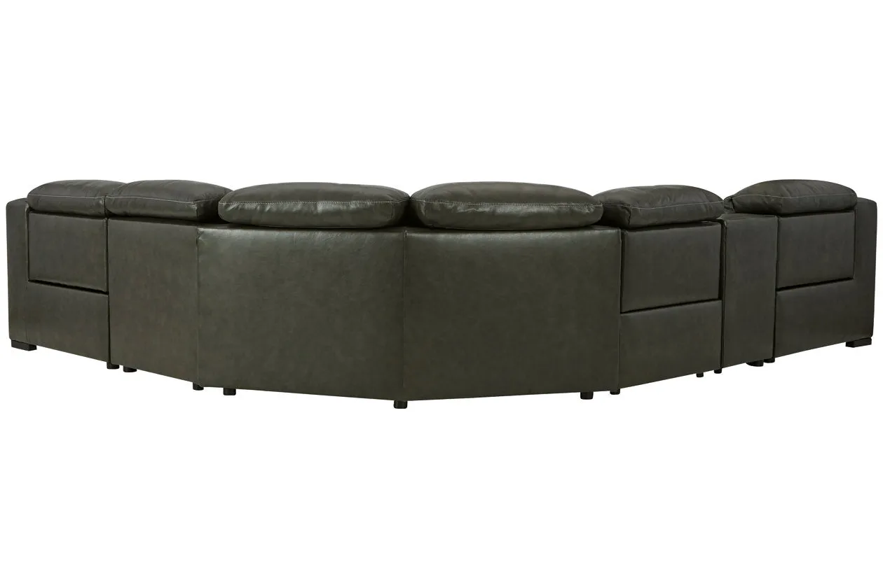 Center Line Dark Gray 6-Piece Power Reclining Sectional with Adjustable Headrest - Image 2