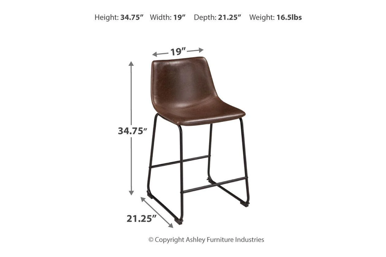 Centiar Brown Counter Height Barstool, Set of 2 - Image 3