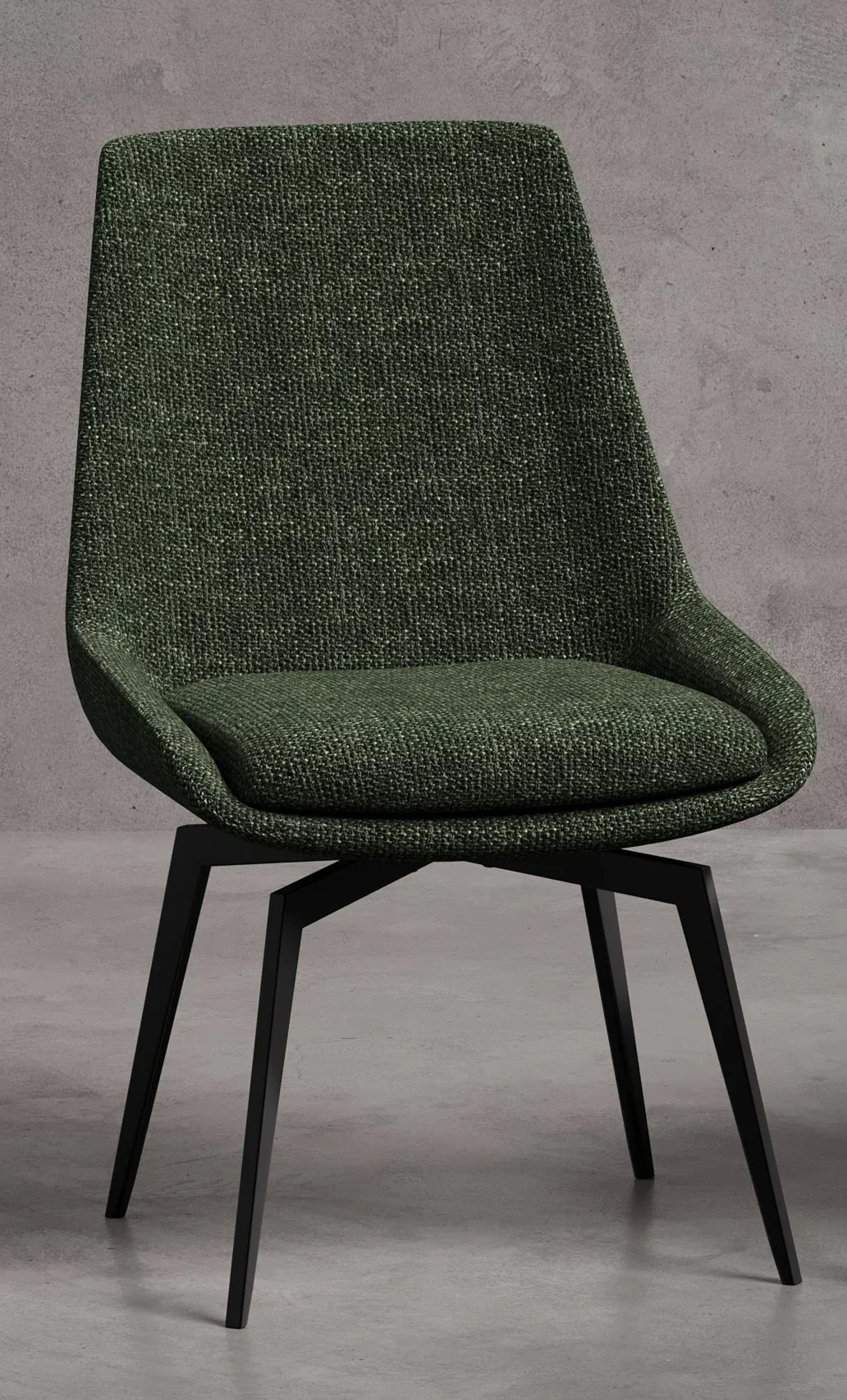 CEO 180 Degree Return Swivel Upholstered Dining Chair in Olive (Set of 2)