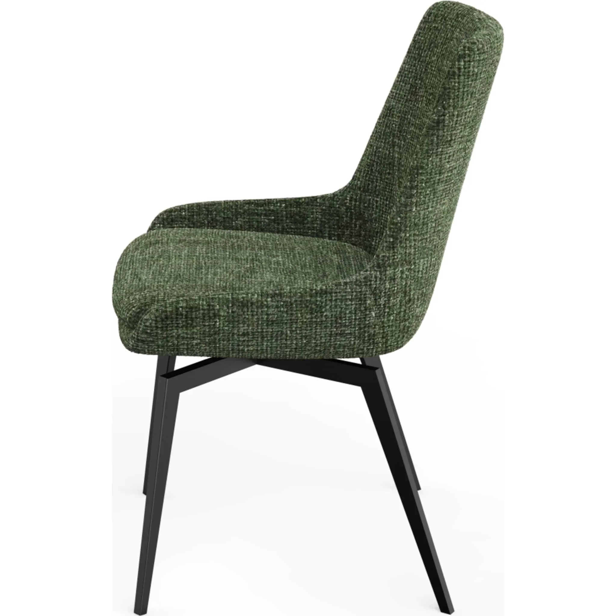 CEO 180 Degree Return Swivel Upholstered Dining Chair in Olive (Set of 2) - Image 4