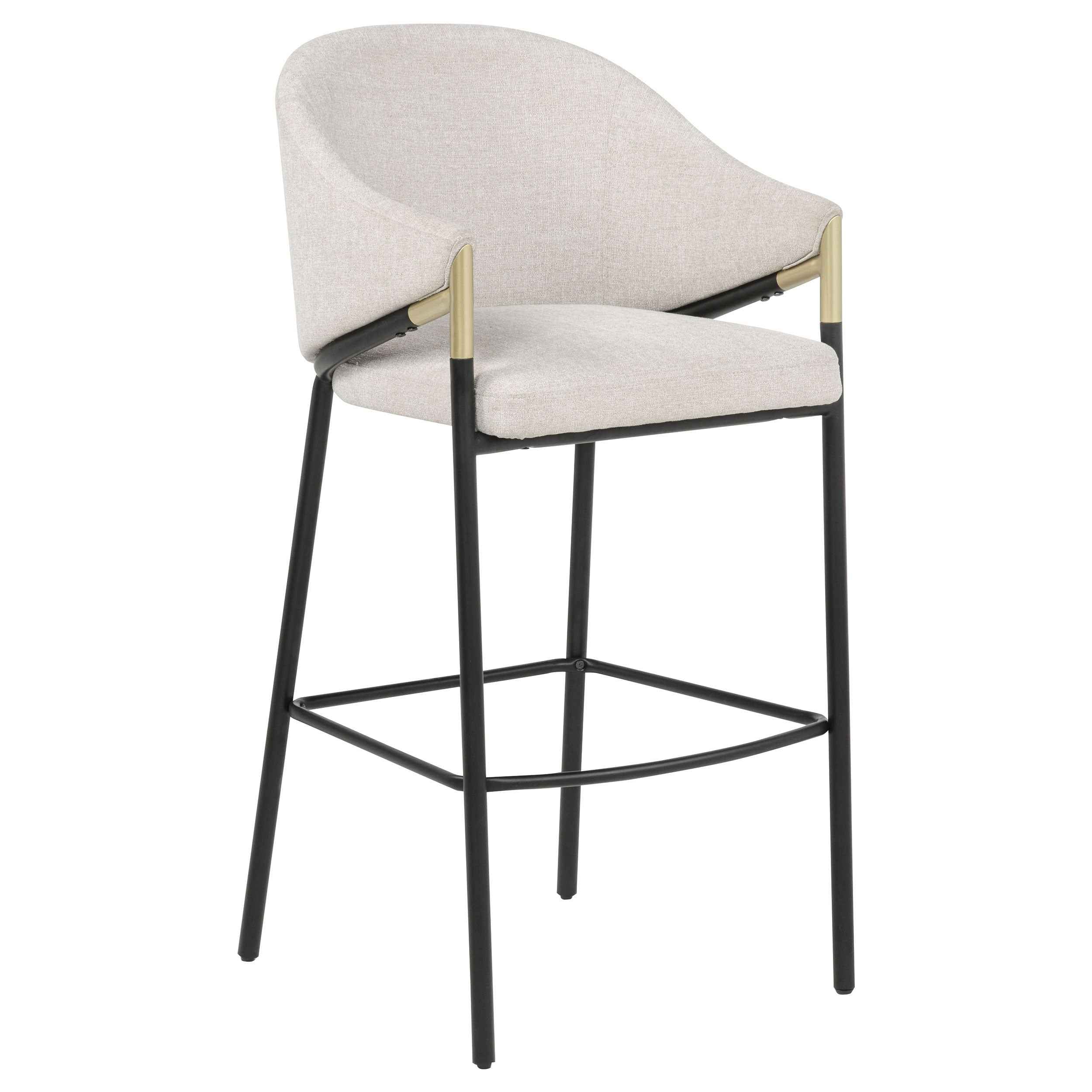 Chadwick Beige Fabric Upholstered Bar Chair (Set of 2) - Image 2