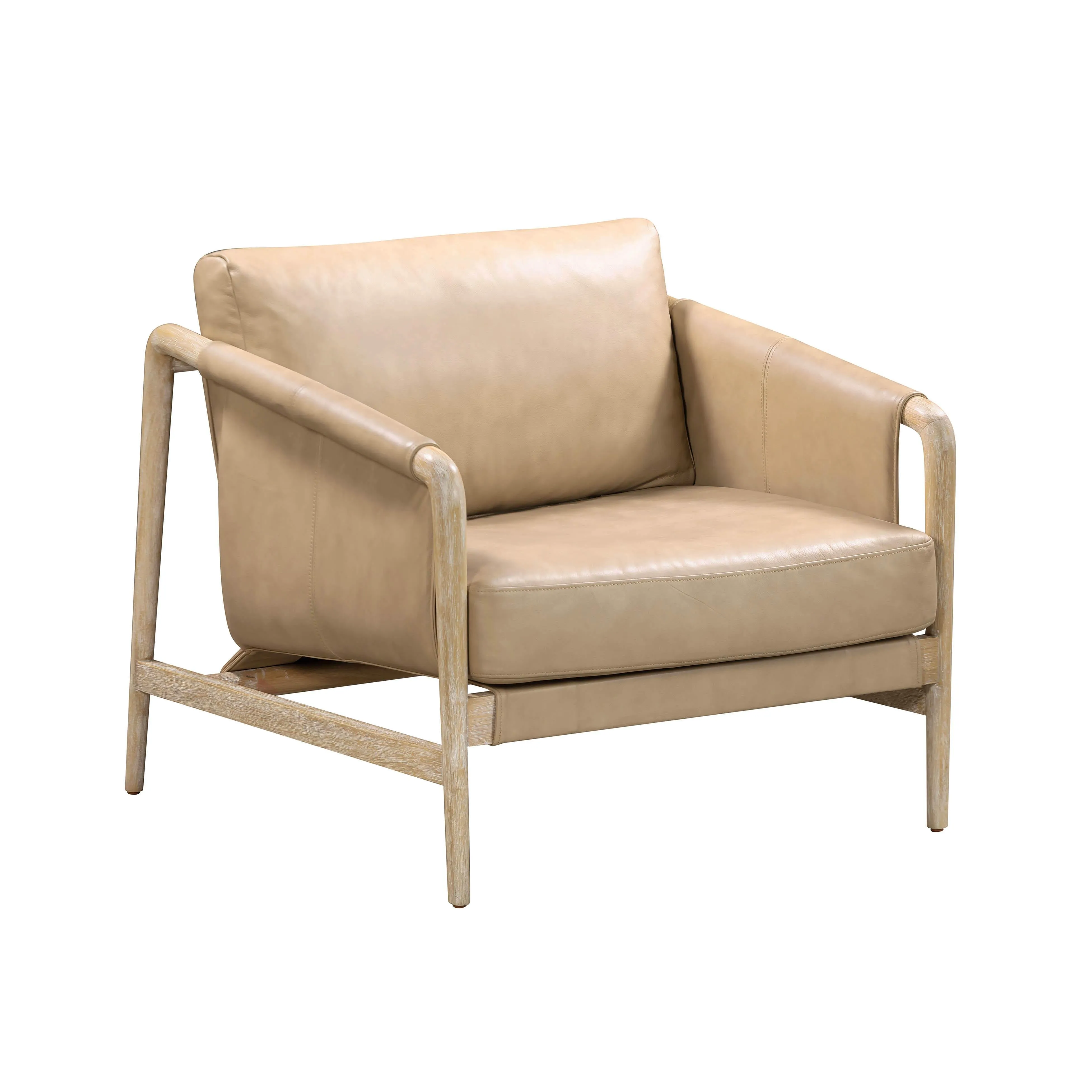 Chakka Tan Genuine Leather Accent Chair - Image 6
