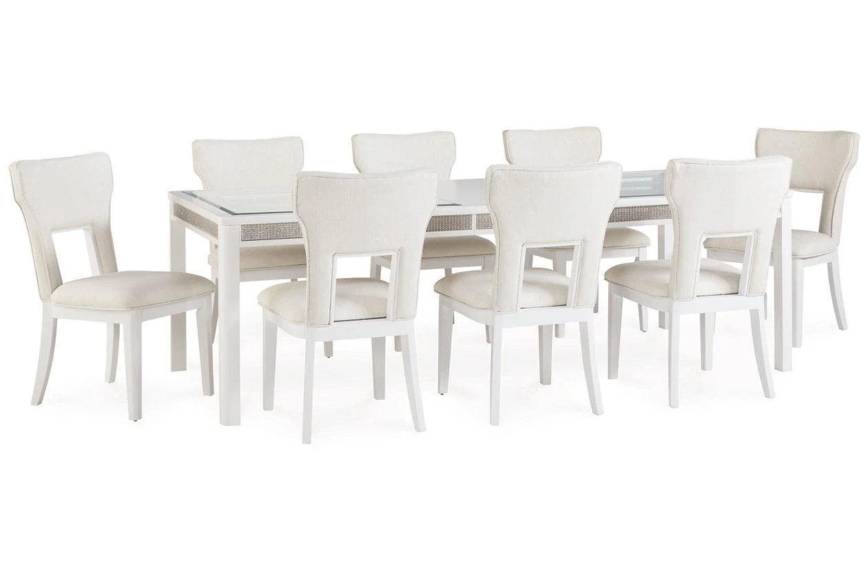 Chalanna White Dining Table with 8 Chairs - Image 2