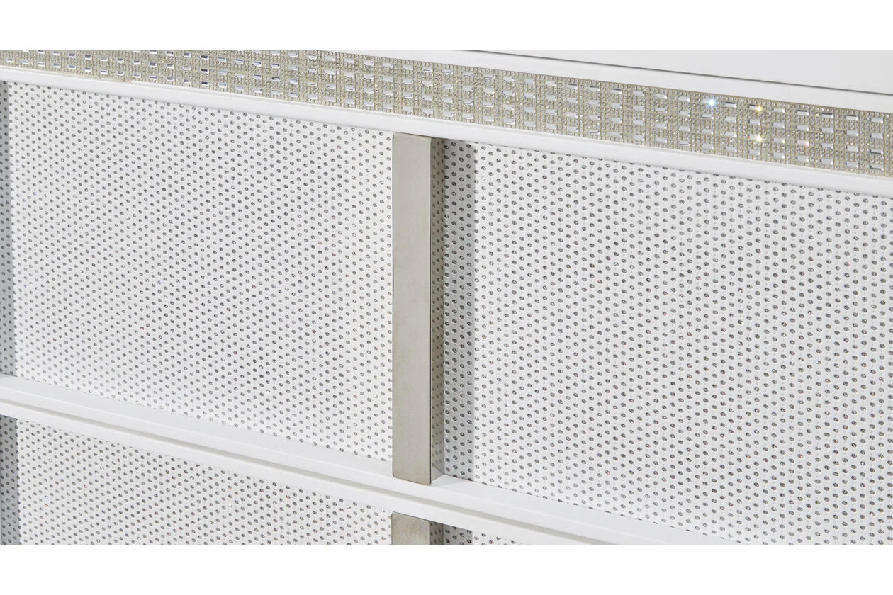 Chalanna White King LED Upholstered Storage Platform Bed - Image 10