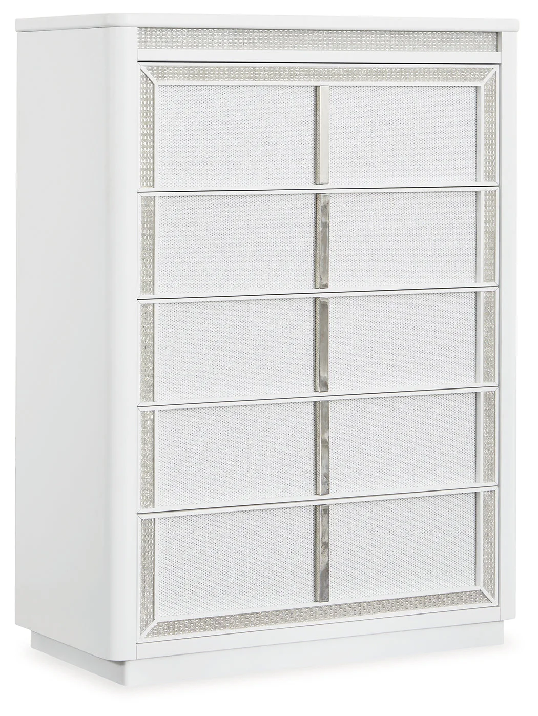 Chalanna White LED Upholstered Storage Platform Bedroom Set - Image 19