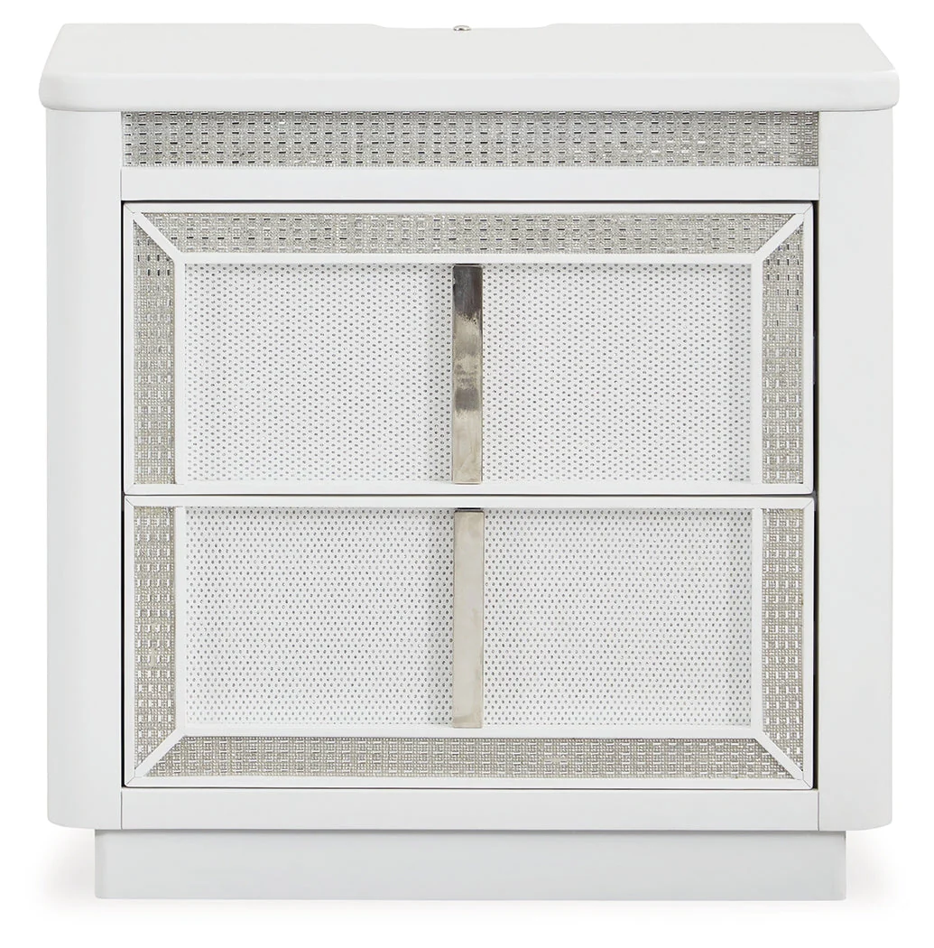 Chalanna White Upholstered Panel Storage Bedroom Set - Image 14
