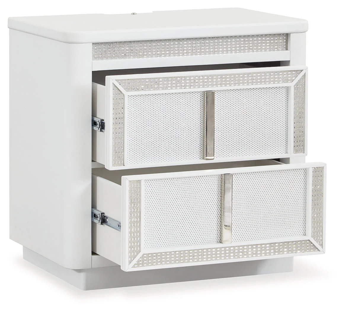 Chalanna White Upholstered Panel Storage Bedroom Set - Image 16