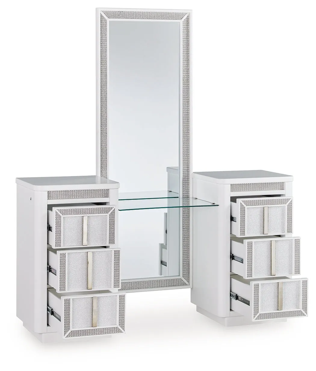 Chalanna White Vanity with Mirror - Image 2