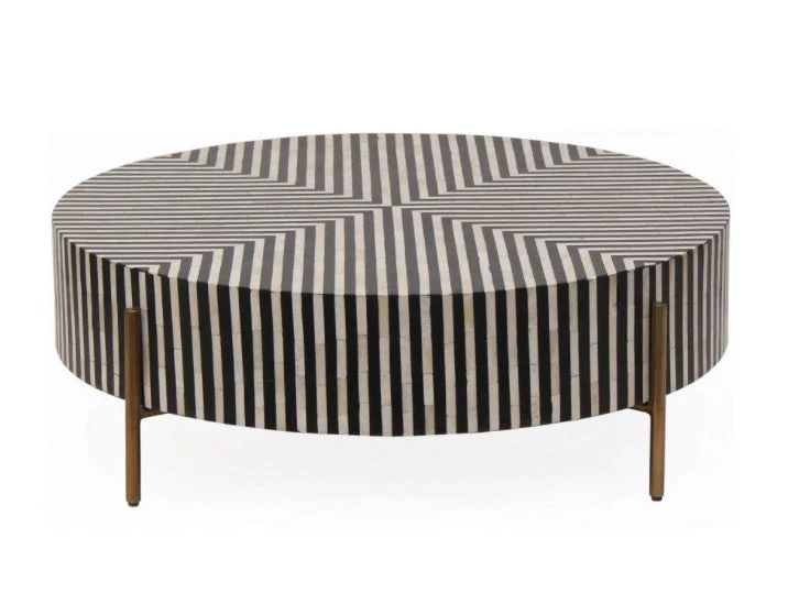 Chameau Large Coffee Table Black and White
