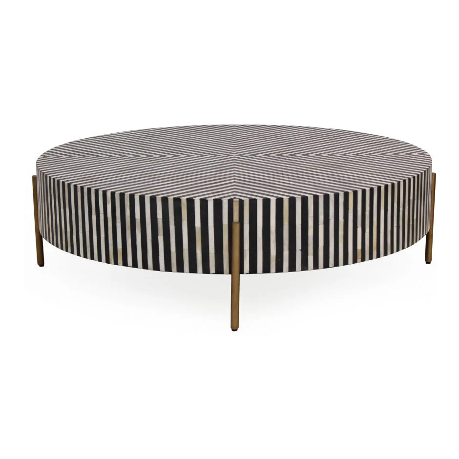 Chameau Large Coffee Table Black and White - Image 3