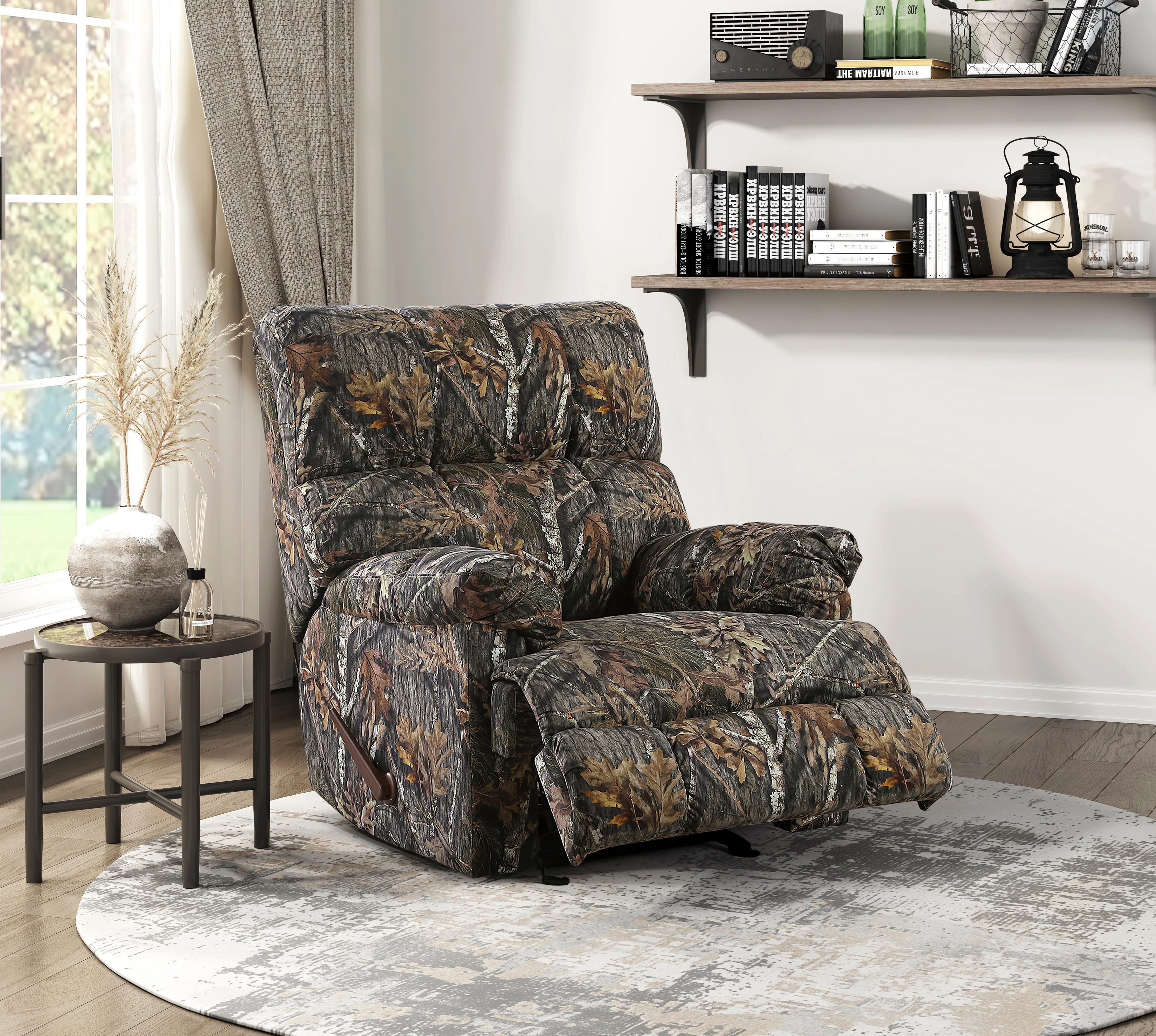 Charleston Camoflage Upholstered Glider Recliner Chair - Image 2