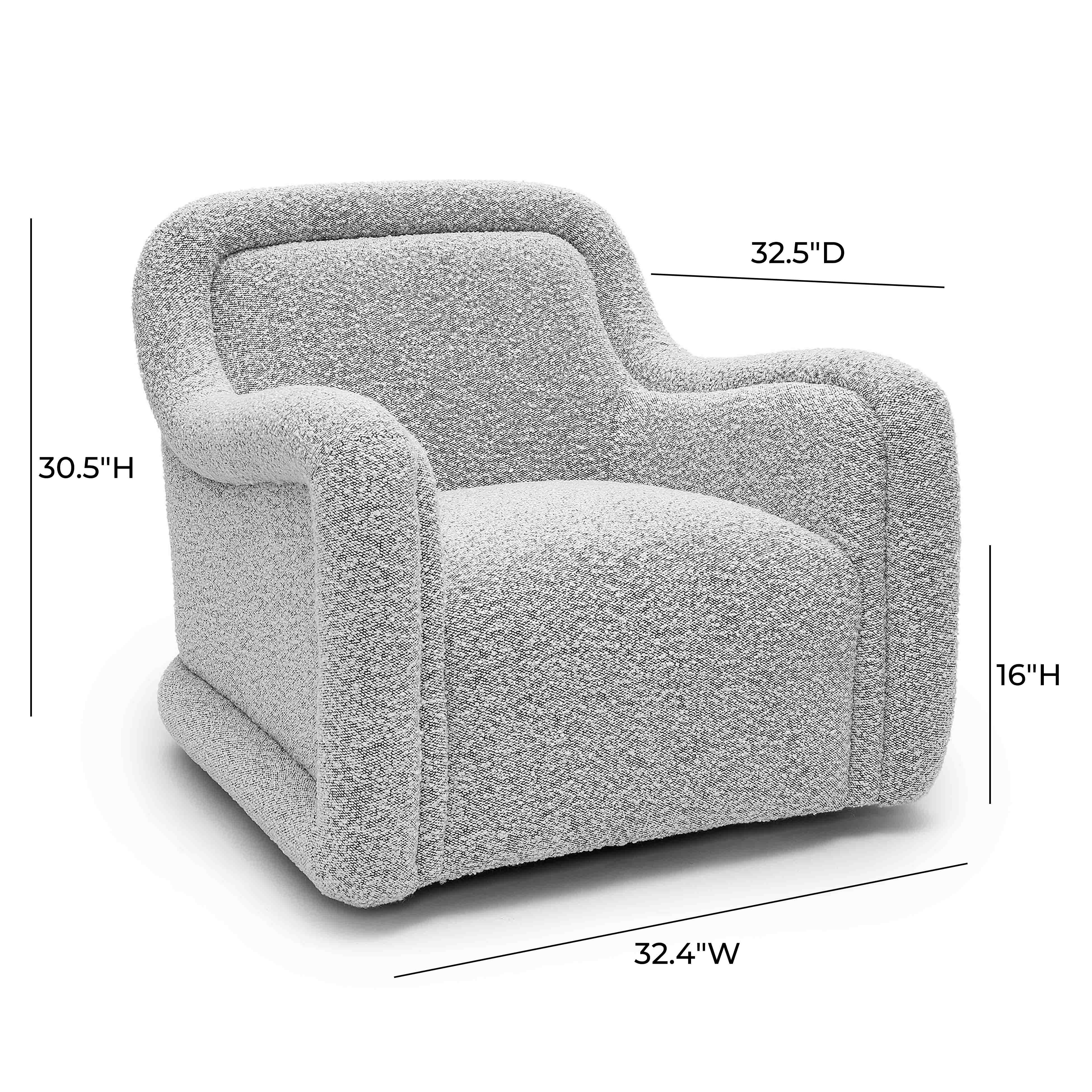 Charli Boucle Swivel Chair - Image 13